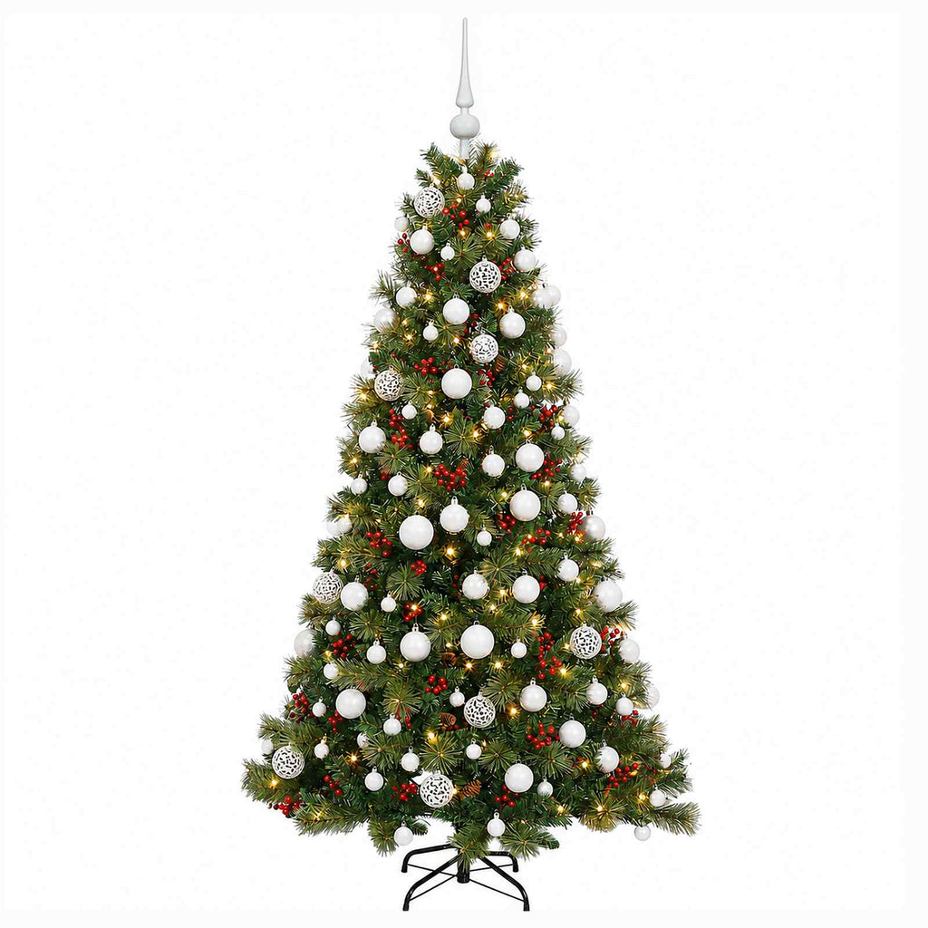 vidaXL Sztuczna choinka z bombką 180 cm 300 LED Ciepła biel