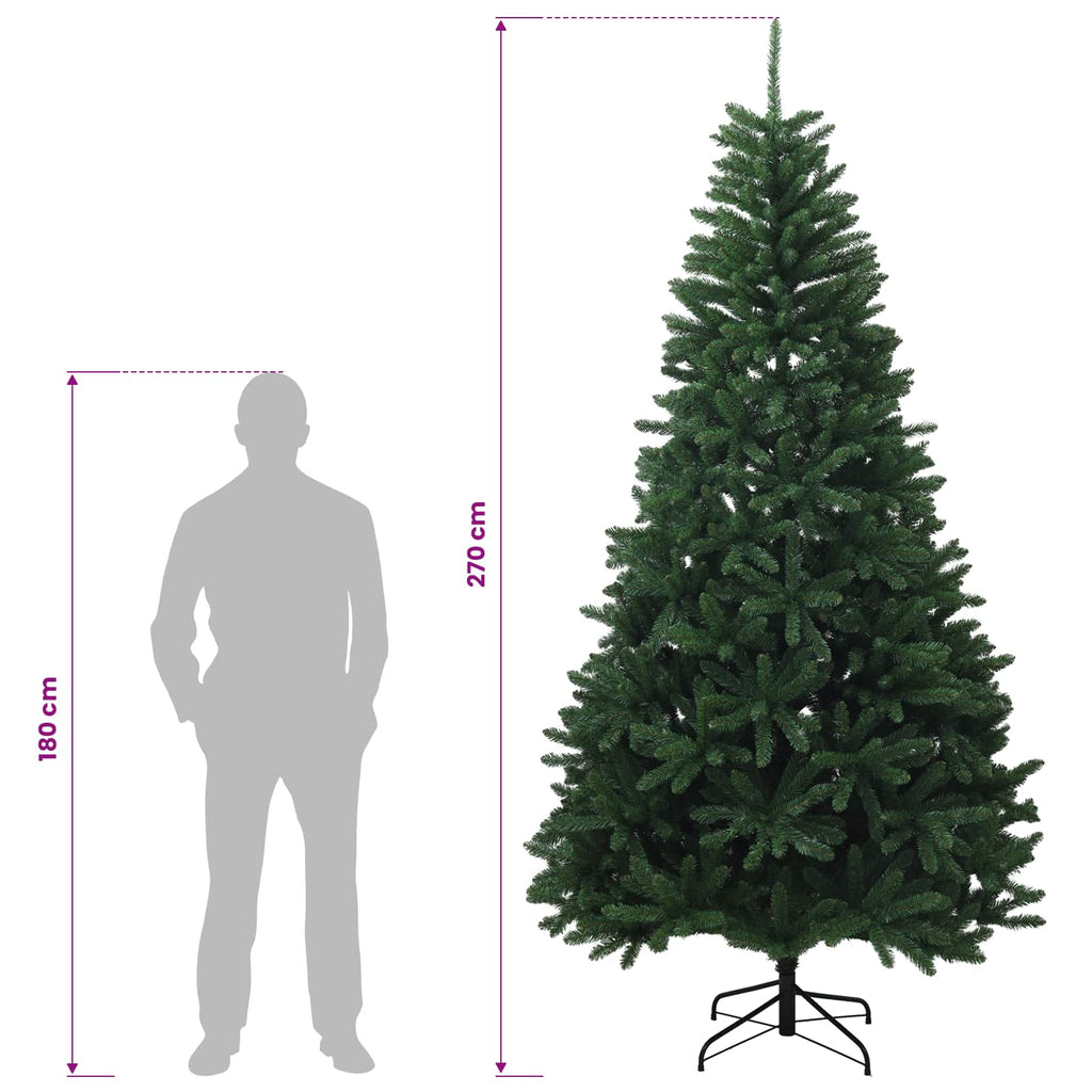 vidaXL Sztuczna choinka z zawiasami 270 cm 600 LED Ciepła biel