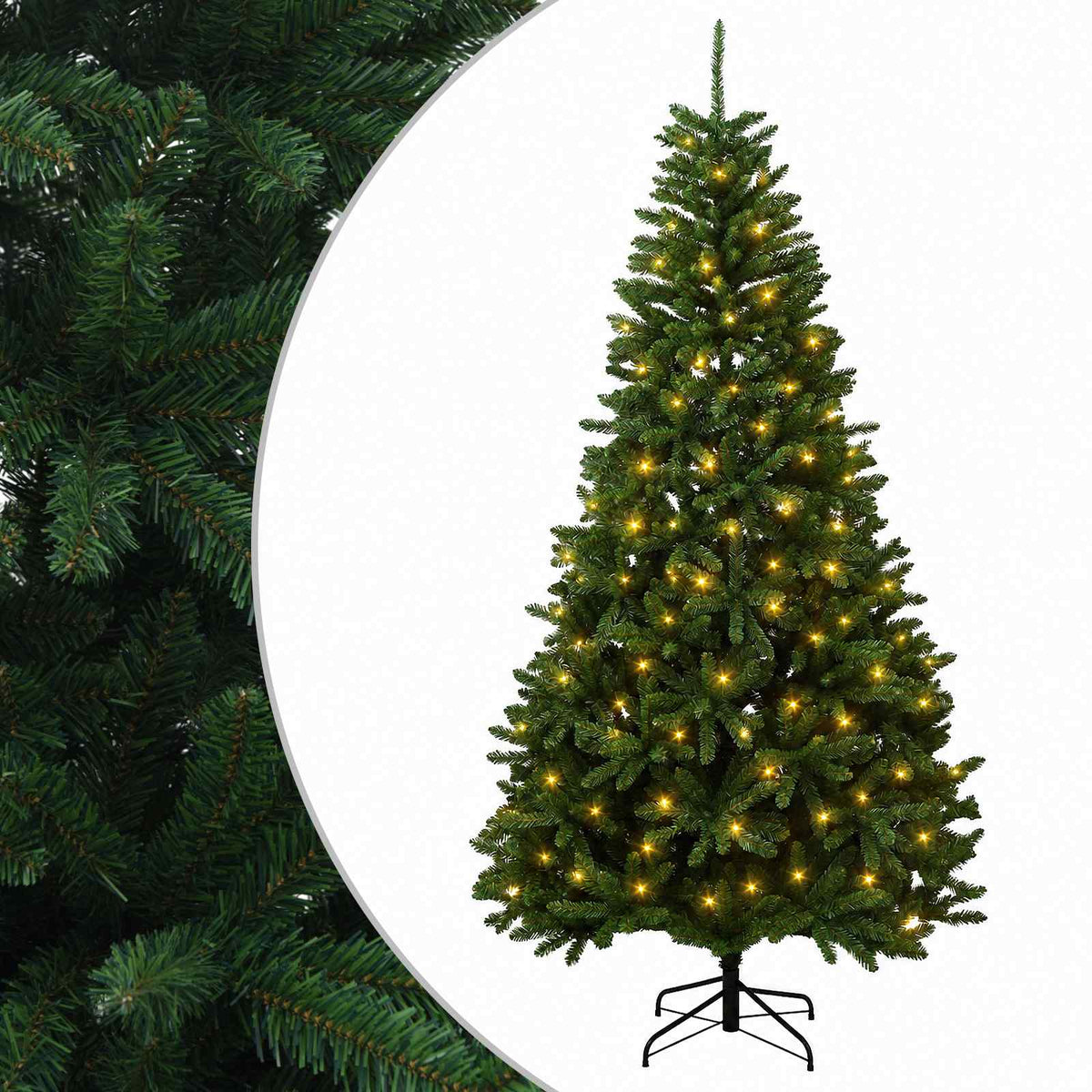 vidaXL Sztuczna choinka na zawiasach, średniozielona 300 cm 600 LED