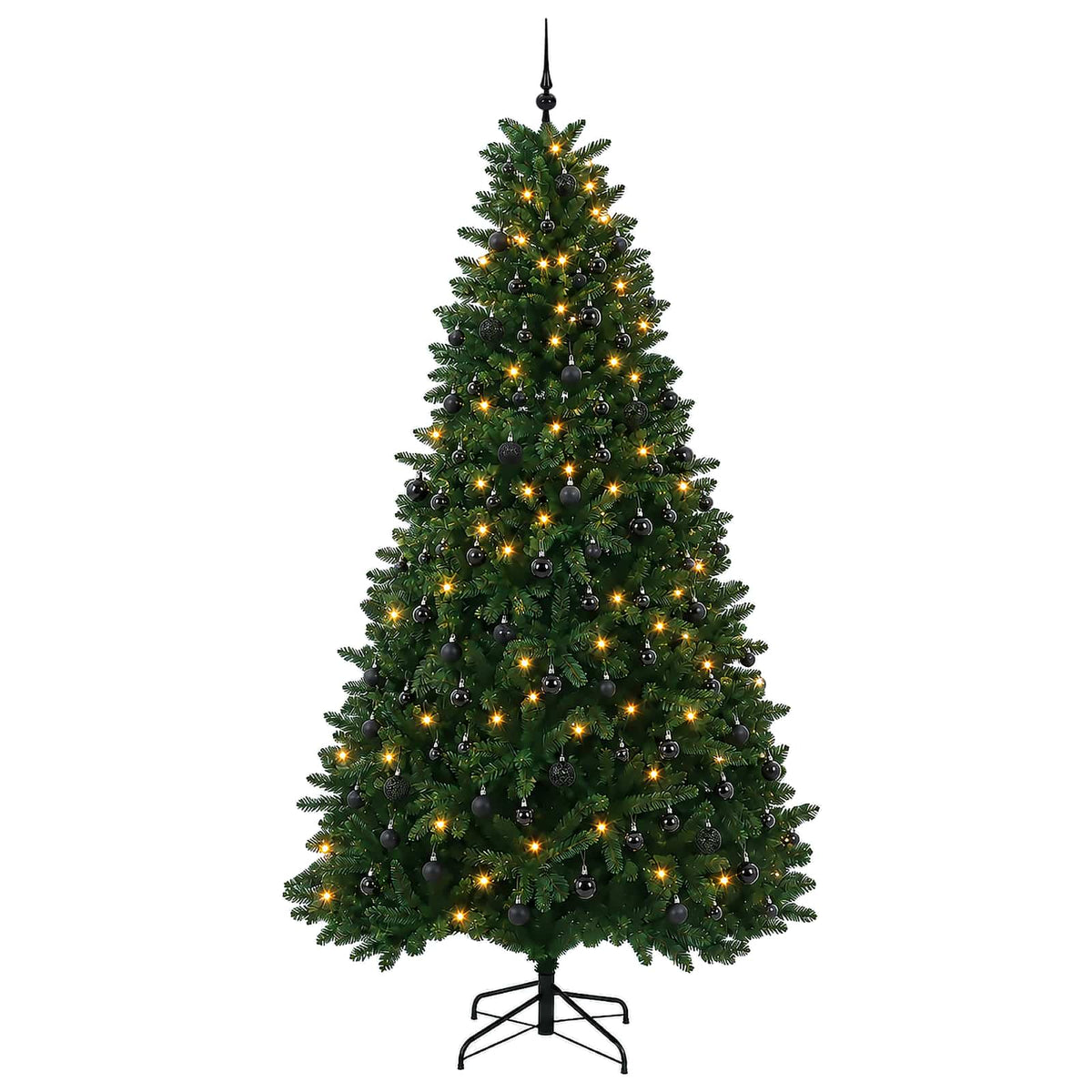 vidaXL Sztuczna choinka, średniozielona, z bombkami 270 cm 600 LED
