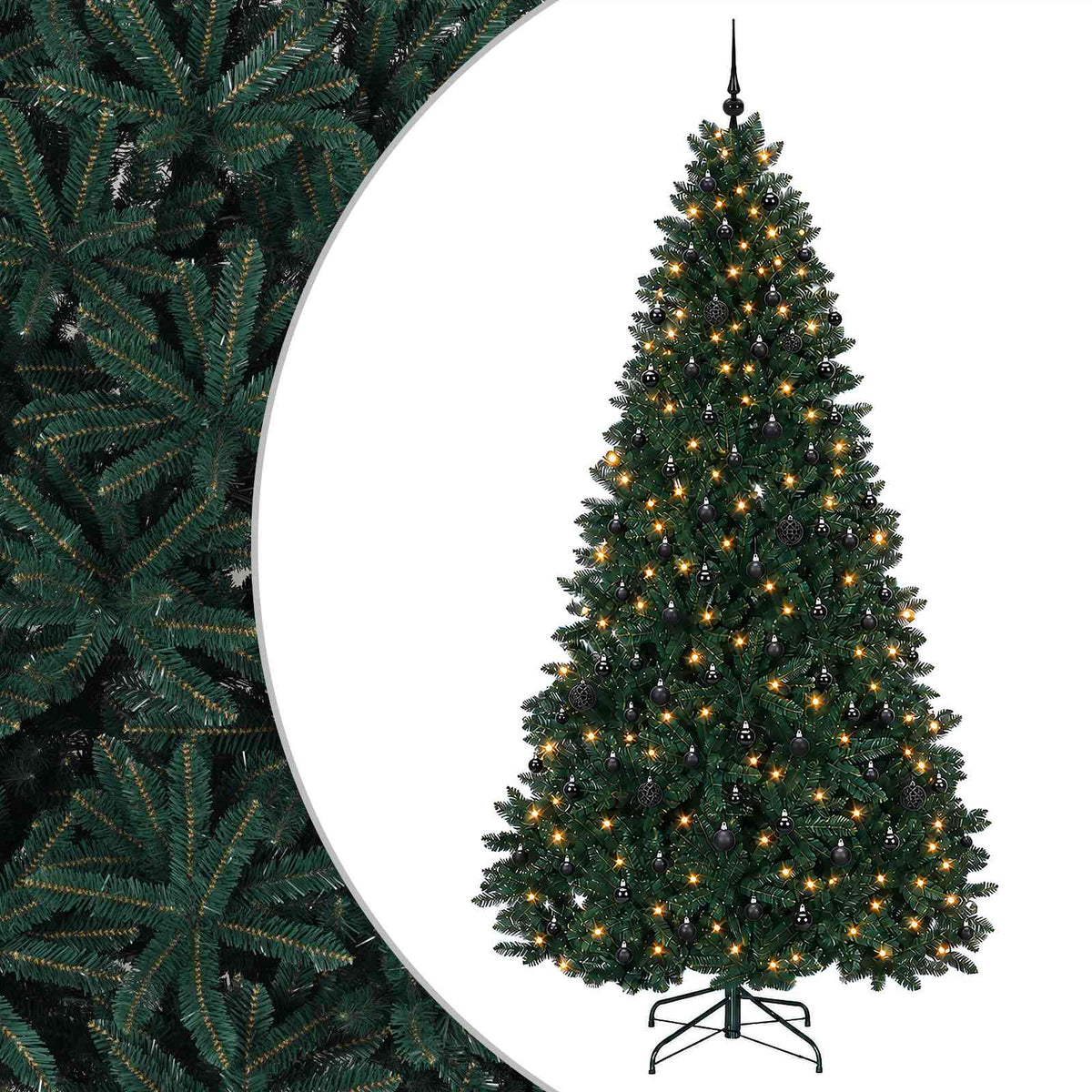 vidaXL Sztuczna choinka ciemnozielona z bombką 270 cm 600 LED