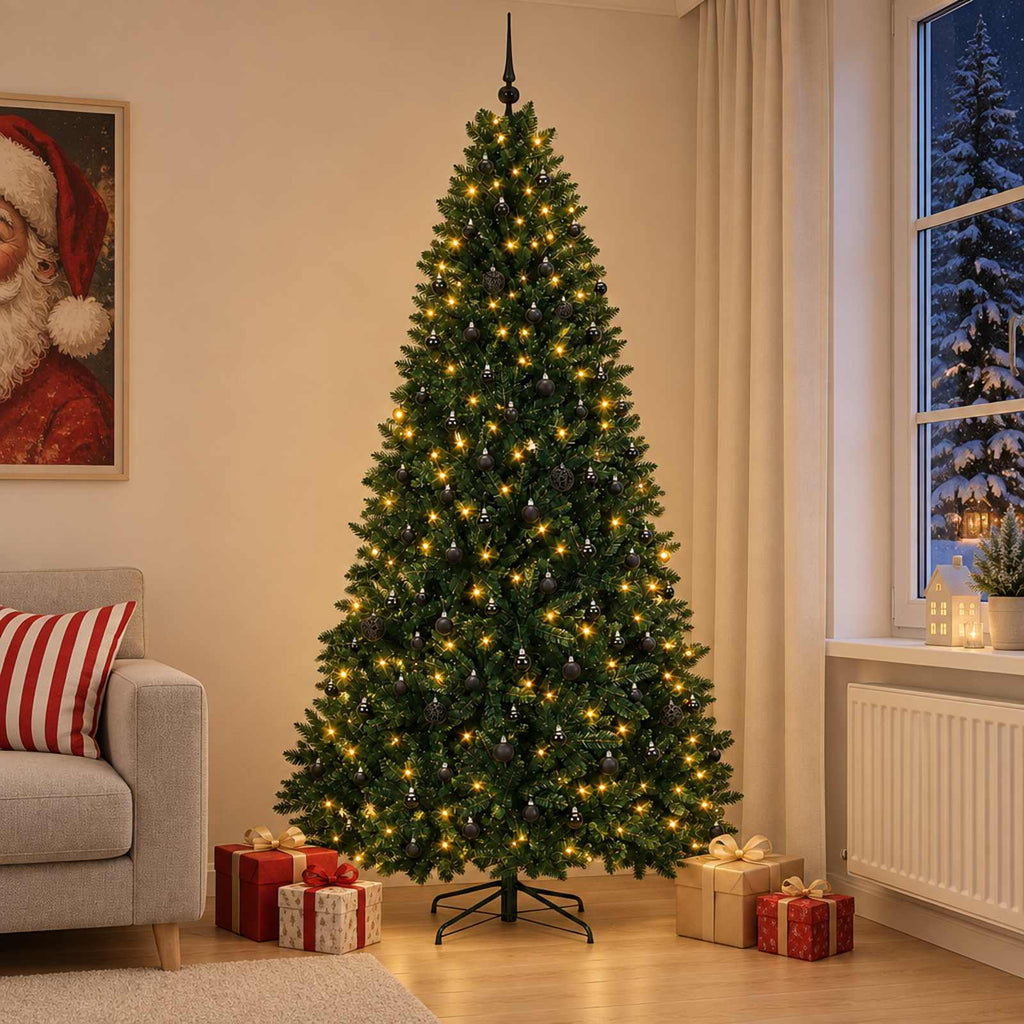 vidaXL Sztuczna choinka ciemnozielona z bombką 270 cm 600 LED