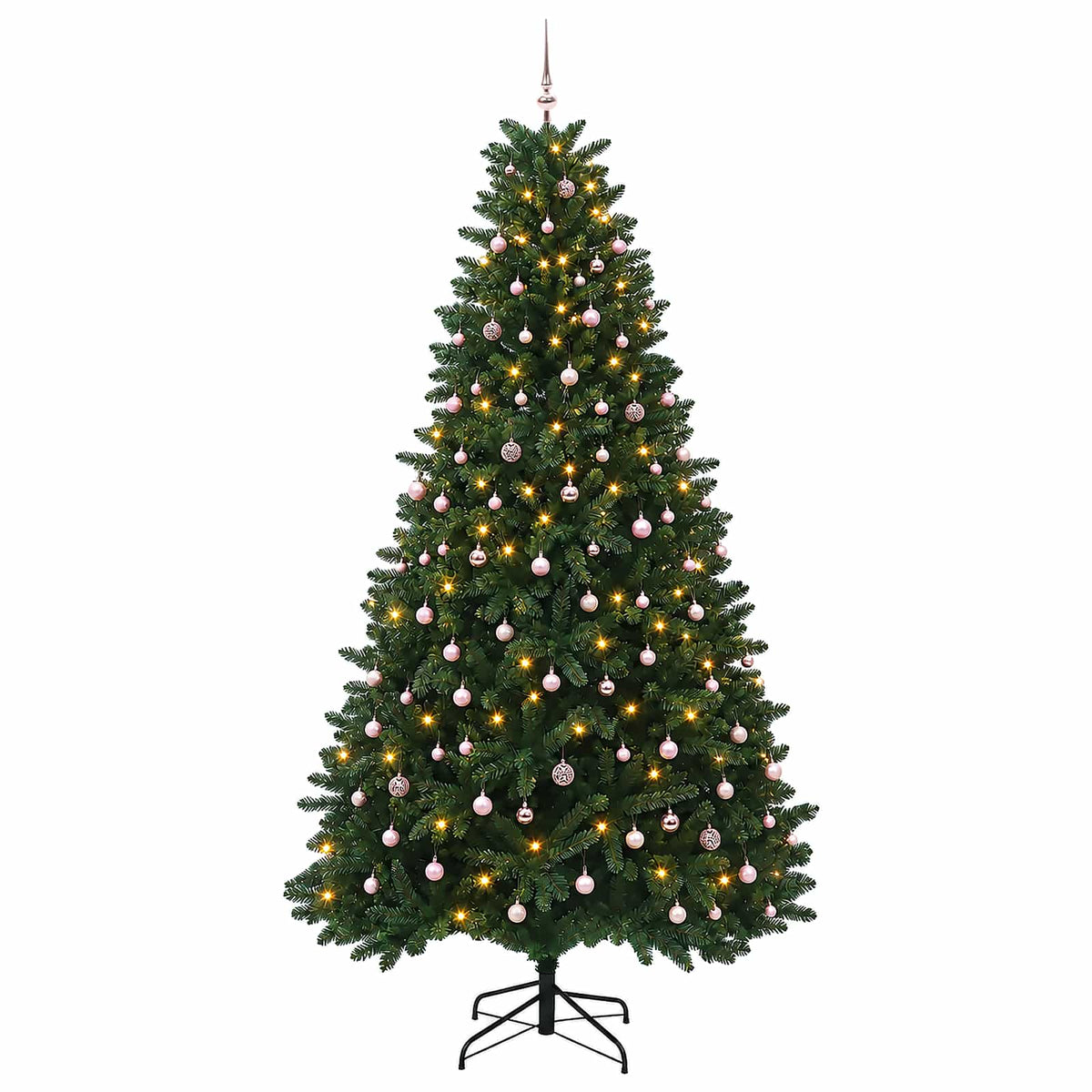 vidaXL Sztuczna choinka, średniozielona, z bombkami 300 cm 600 LED