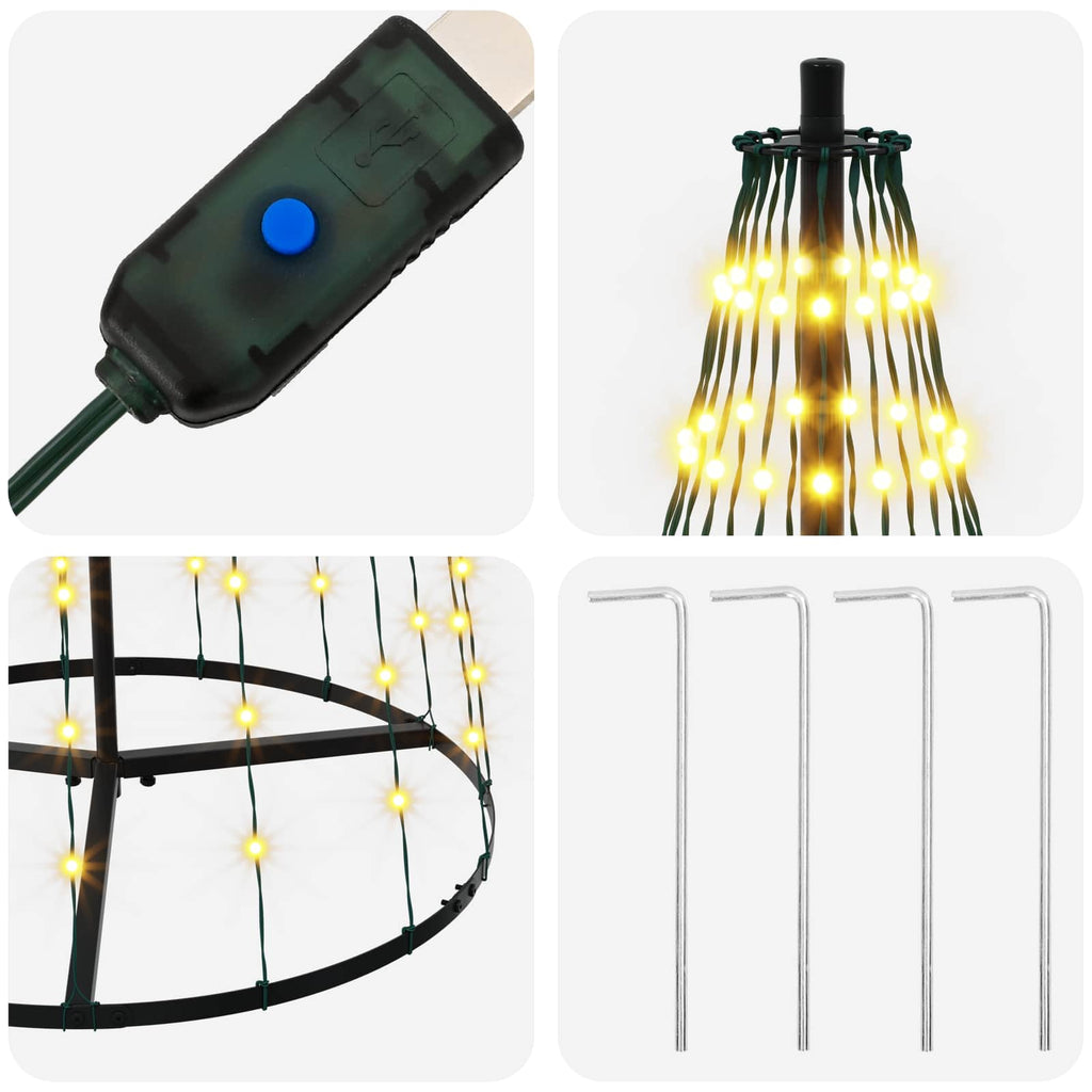 vidaXL Choinka świąteczna LED 165 cm 270 LED Ciepła biel Żelazo Czarny