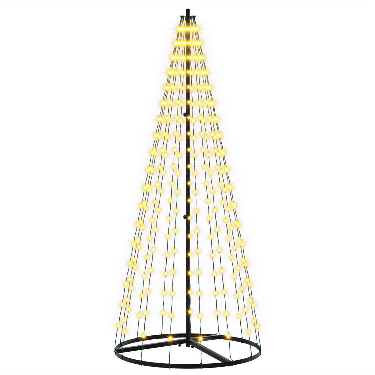 vidaXL Choinka świąteczna LED 165 cm 270 LED Ciepła biel Żelazo Czarny