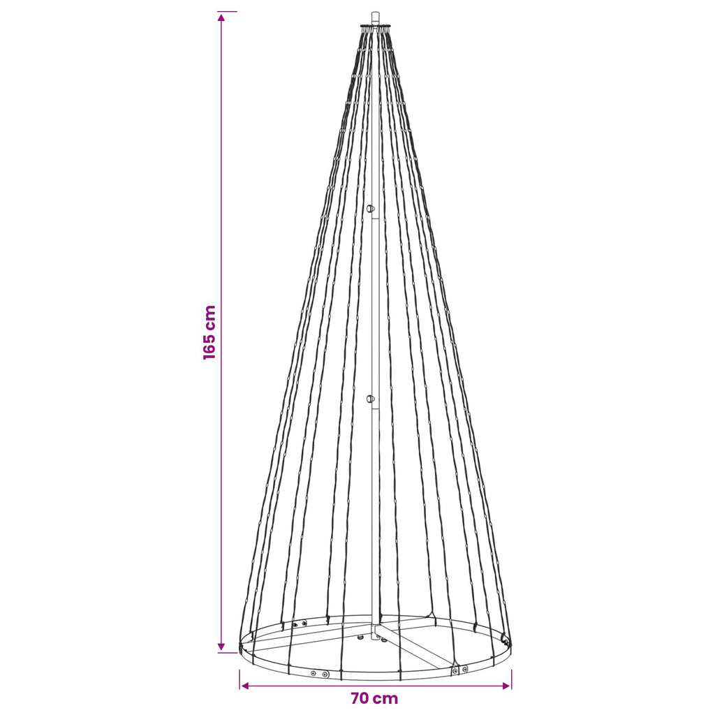 vidaXL Choinka świąteczna LED 165 cm 270 LED Ciepła biel Żelazo Czarny