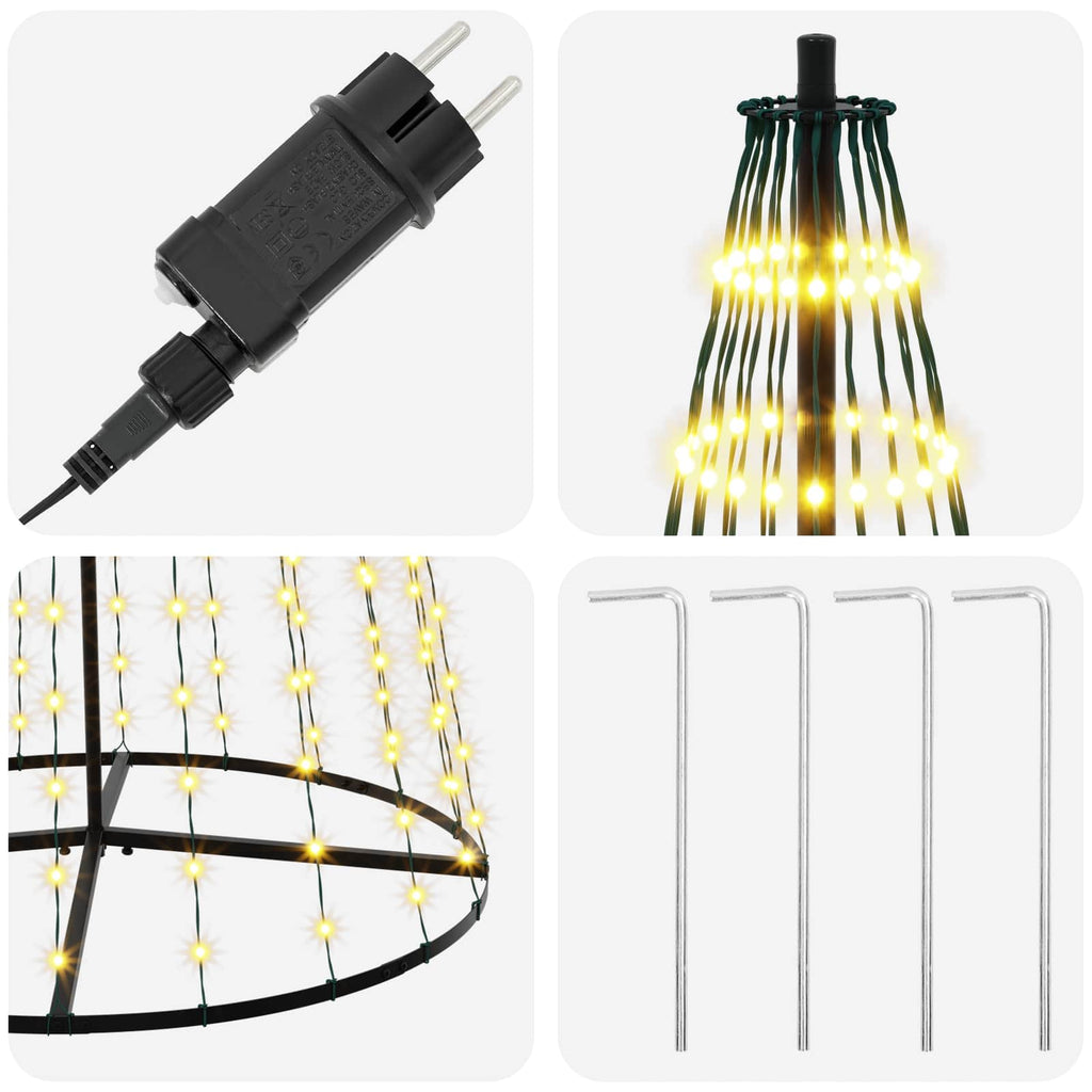 vidaXL Choinka świąteczna LED 285 cm 744 LED Ciepła biel Żelazo Czarny