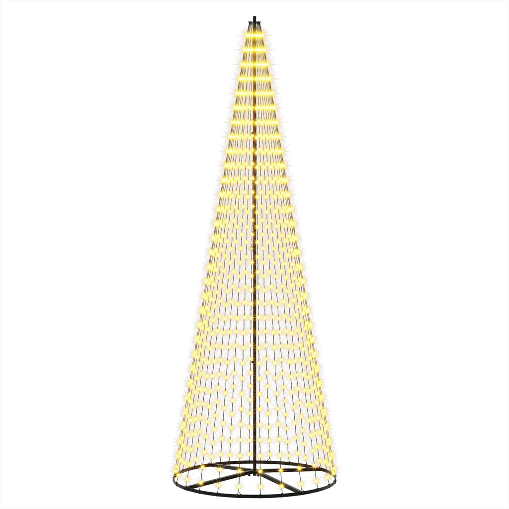 vidaXL Choinka świąteczna LED 285 cm 744 LED Ciepła biel Żelazo Czarny