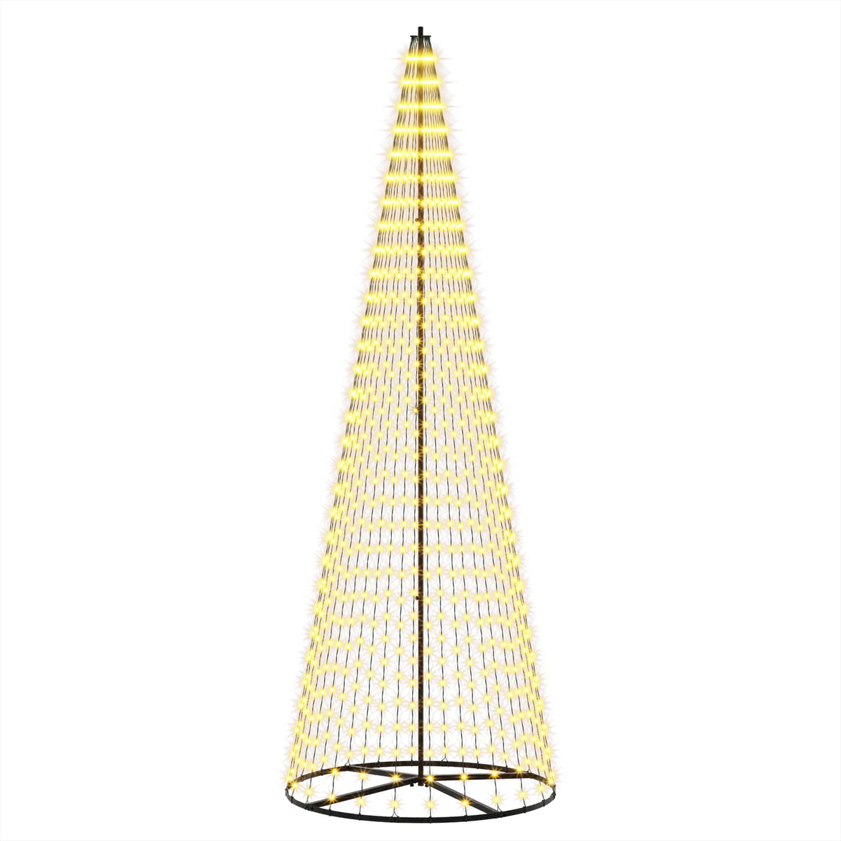 vidaXL Choinka świąteczna LED 285 cm 744 LED Ciepła biel Żelazo Czarny