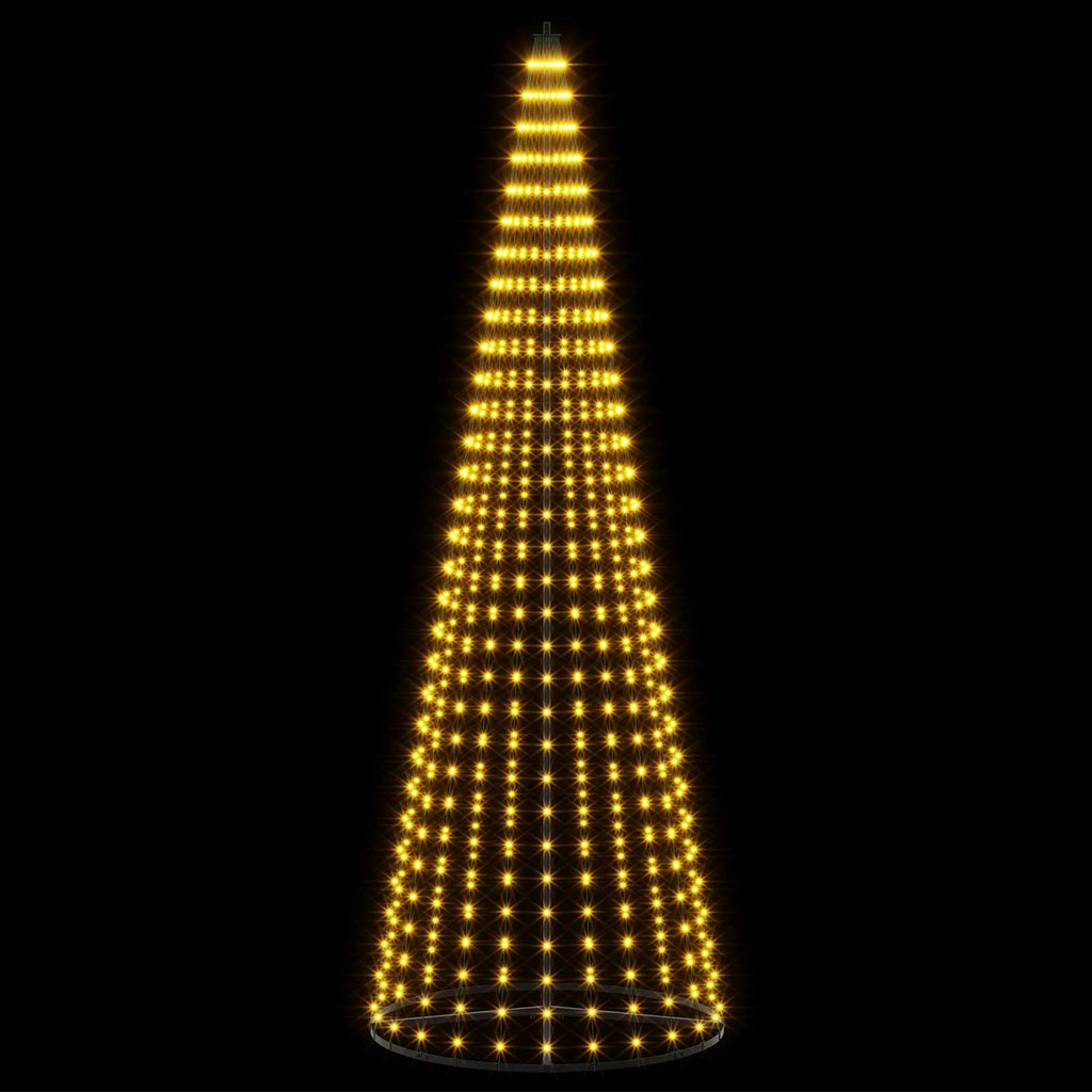 vidaXL Choinka świąteczna LED 285 cm 744 LED Ciepła biel Żelazo Czarny