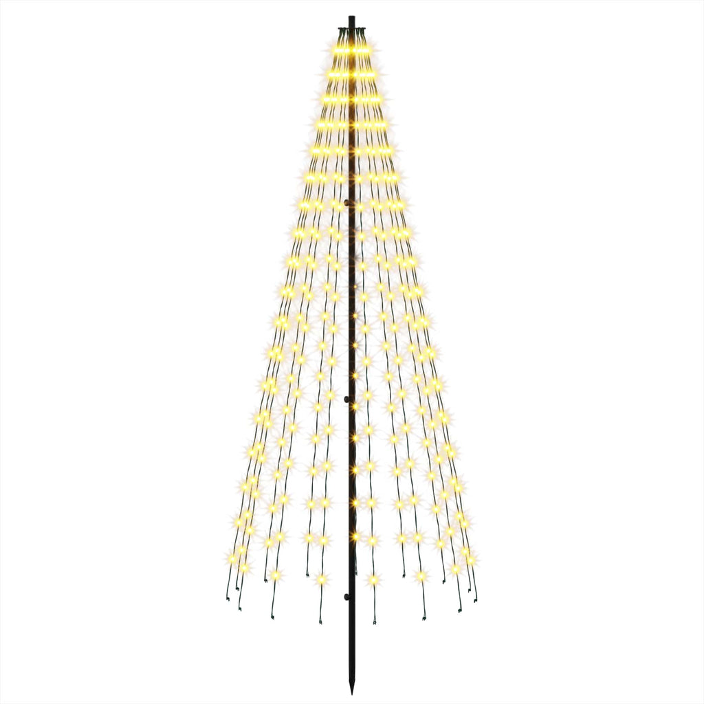 vidaXL Choinka świąteczna LED 165 cm 270 LED Ciepła biel Żelazo Czarny