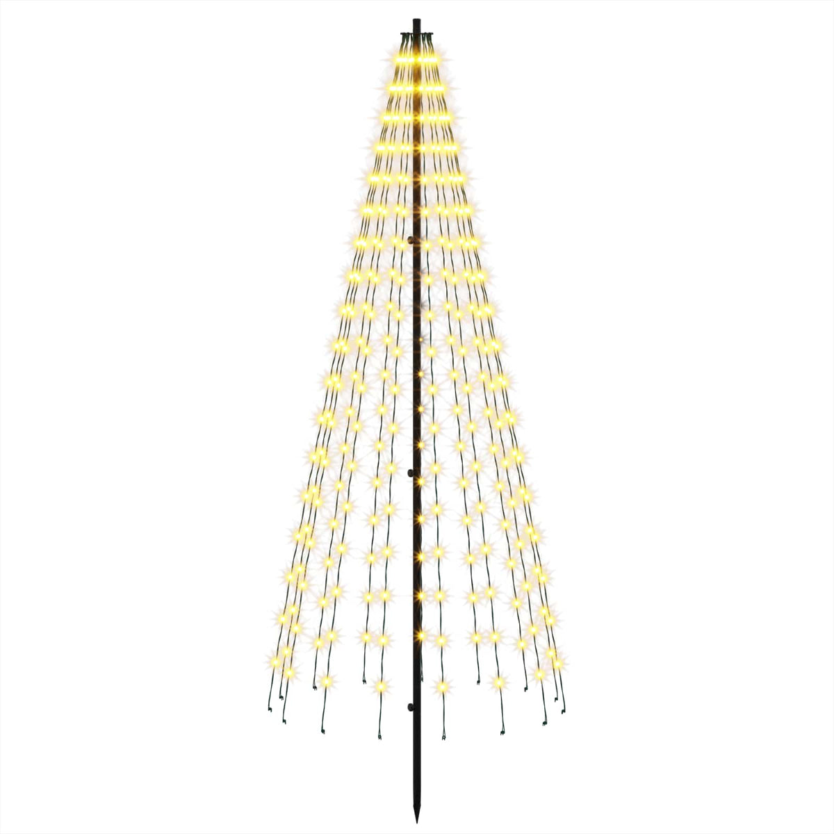 vidaXL Choinka świąteczna LED 165 cm 270 LED Ciepła biel Żelazo Czarny