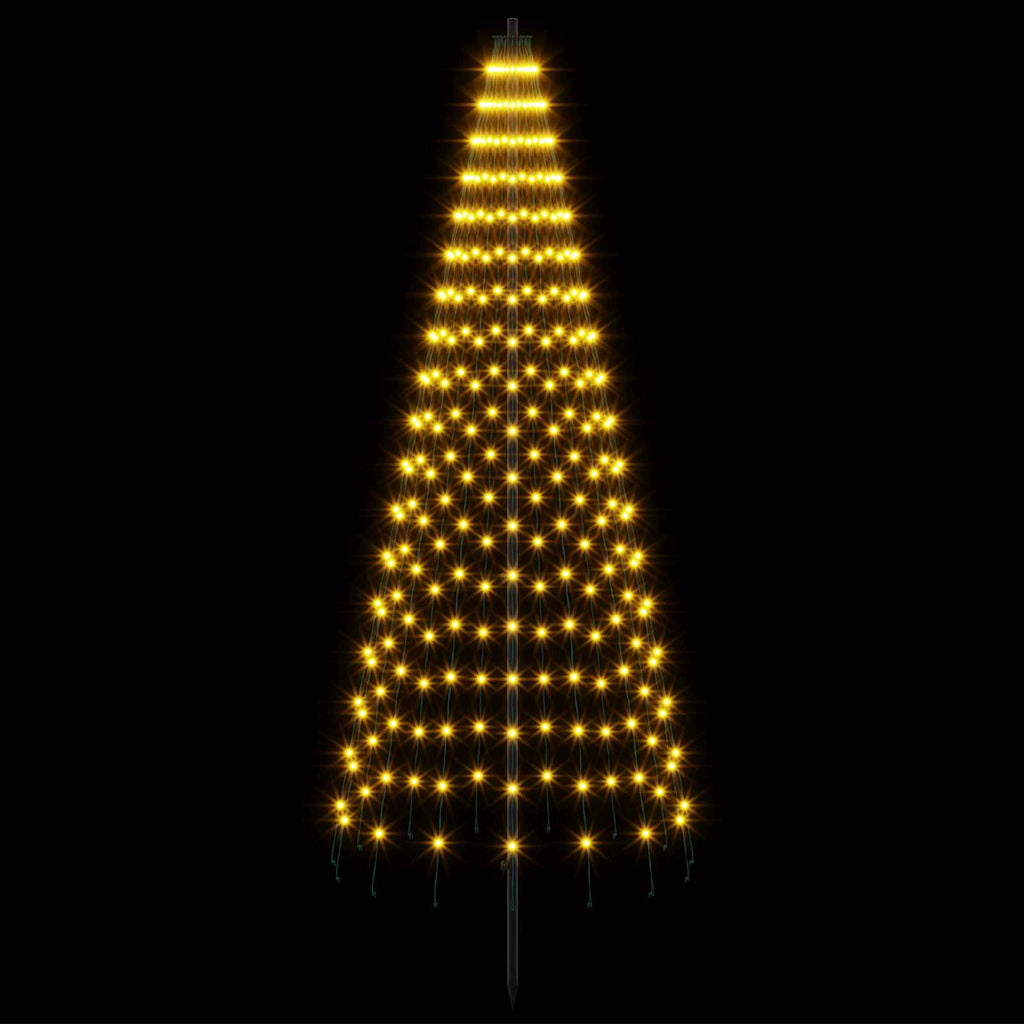 vidaXL Choinka świąteczna LED 165 cm 270 LED Ciepła biel Żelazo Czarny