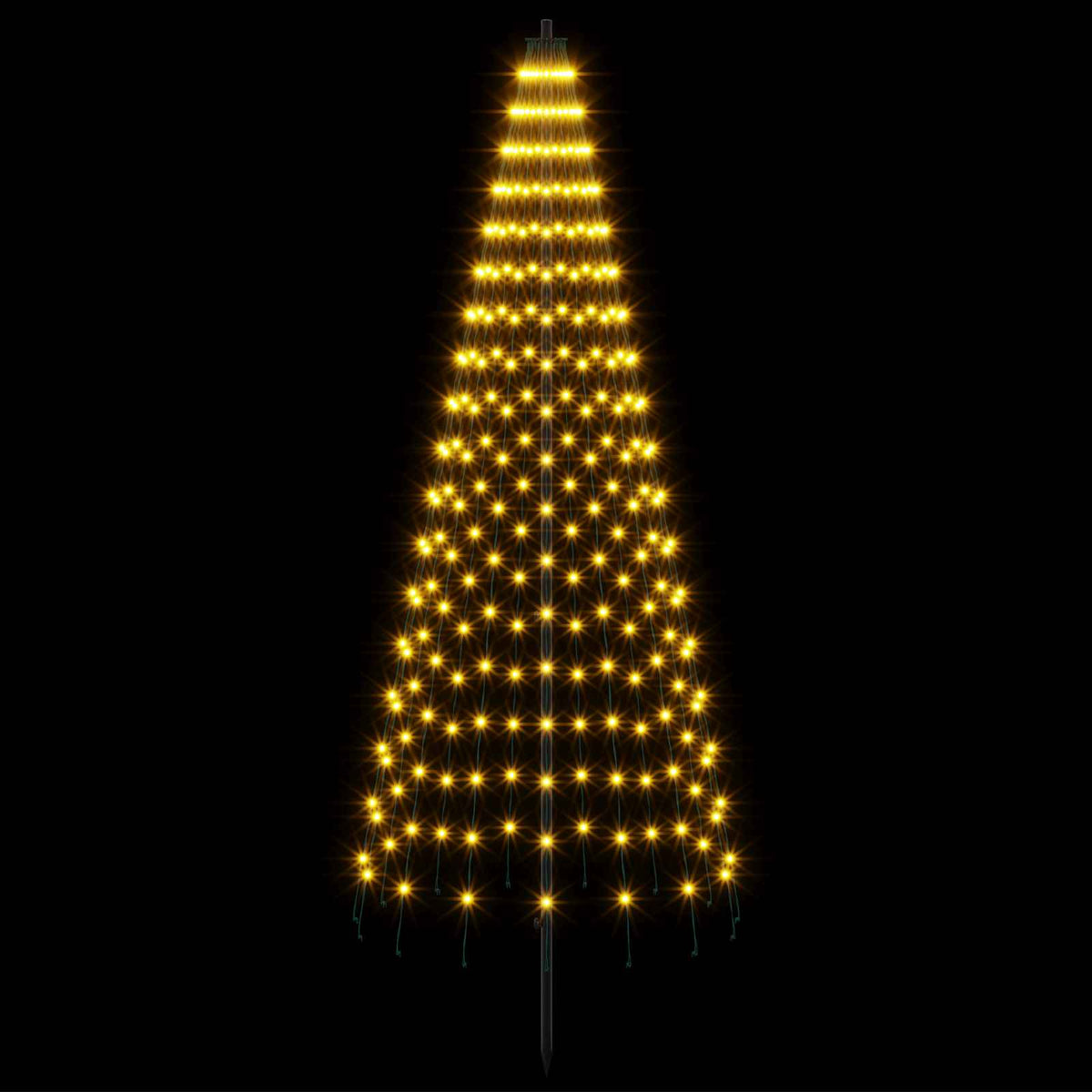 vidaXL Choinka świąteczna LED 165 cm 270 LED Ciepła biel Żelazo Czarny