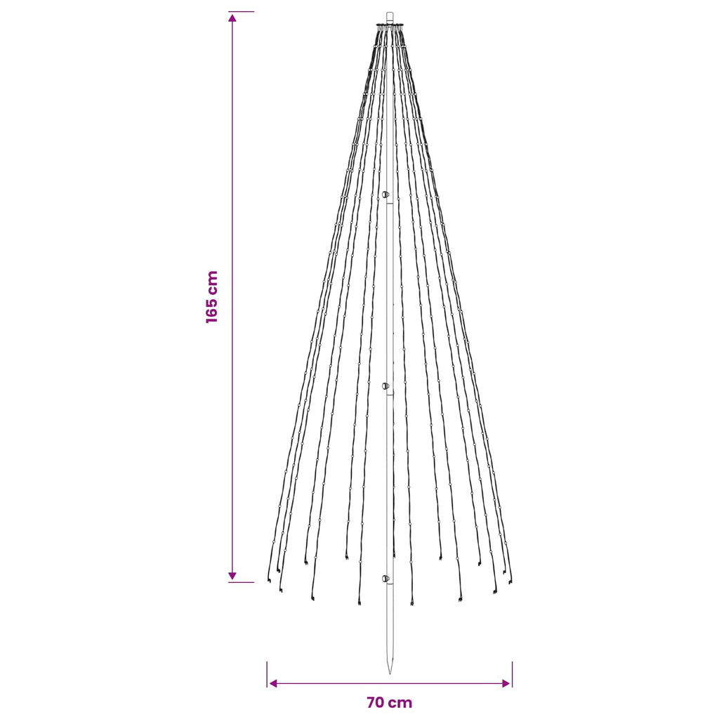 vidaXL Choinka świąteczna LED 165 cm 270 LED Ciepła biel Żelazo Czarny