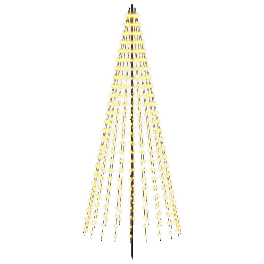 vidaXL Choinka świąteczna LED 235 cm 500 LED Ciepła biel Żelazo Czarny