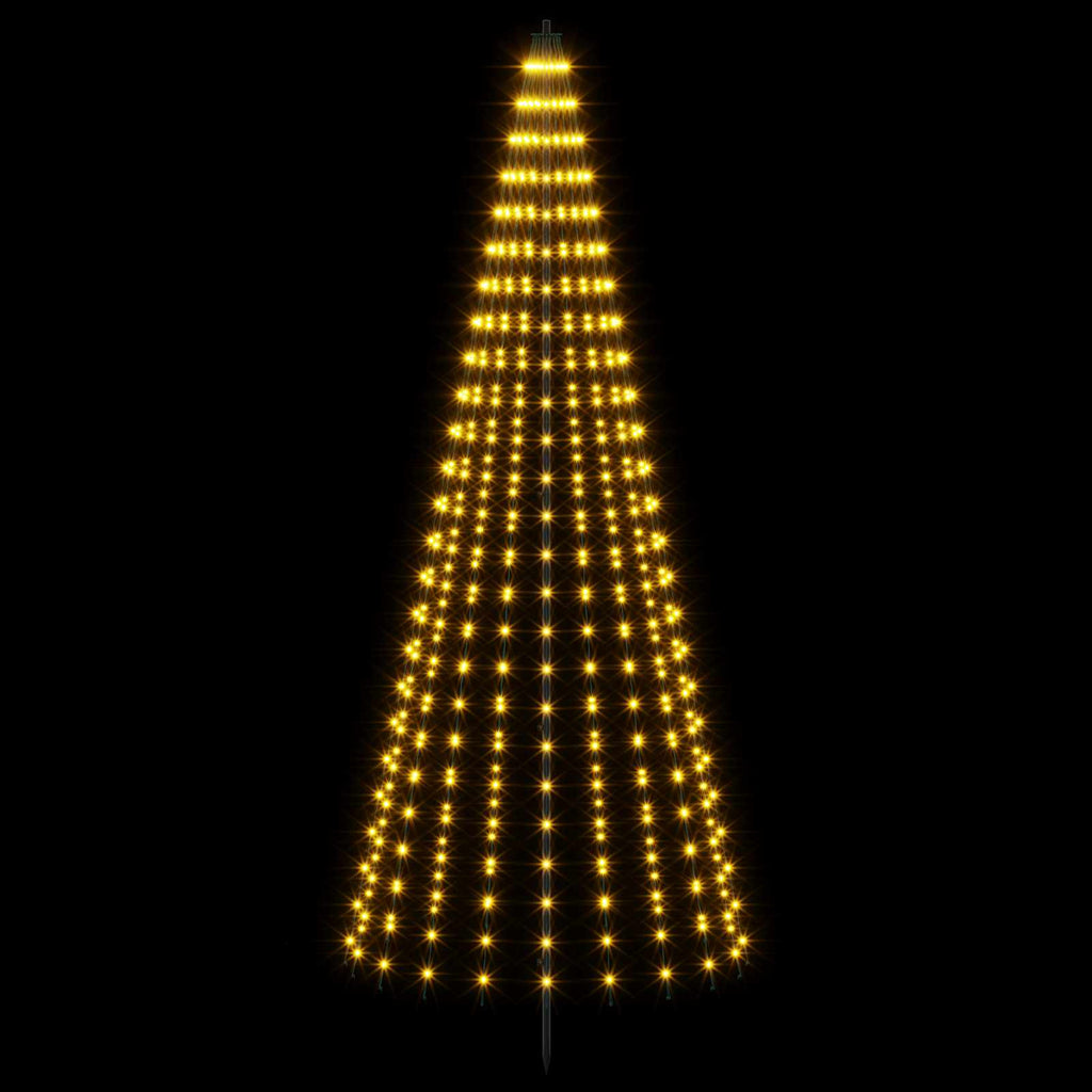 vidaXL Choinka świąteczna LED 235 cm 500 LED Ciepła biel Żelazo Czarny