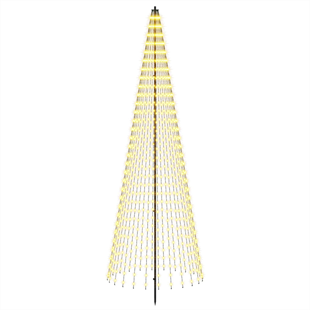 vidaXL Choinka świąteczna LED 285 cm 744 LED Ciepła biel Żelazo Czarny