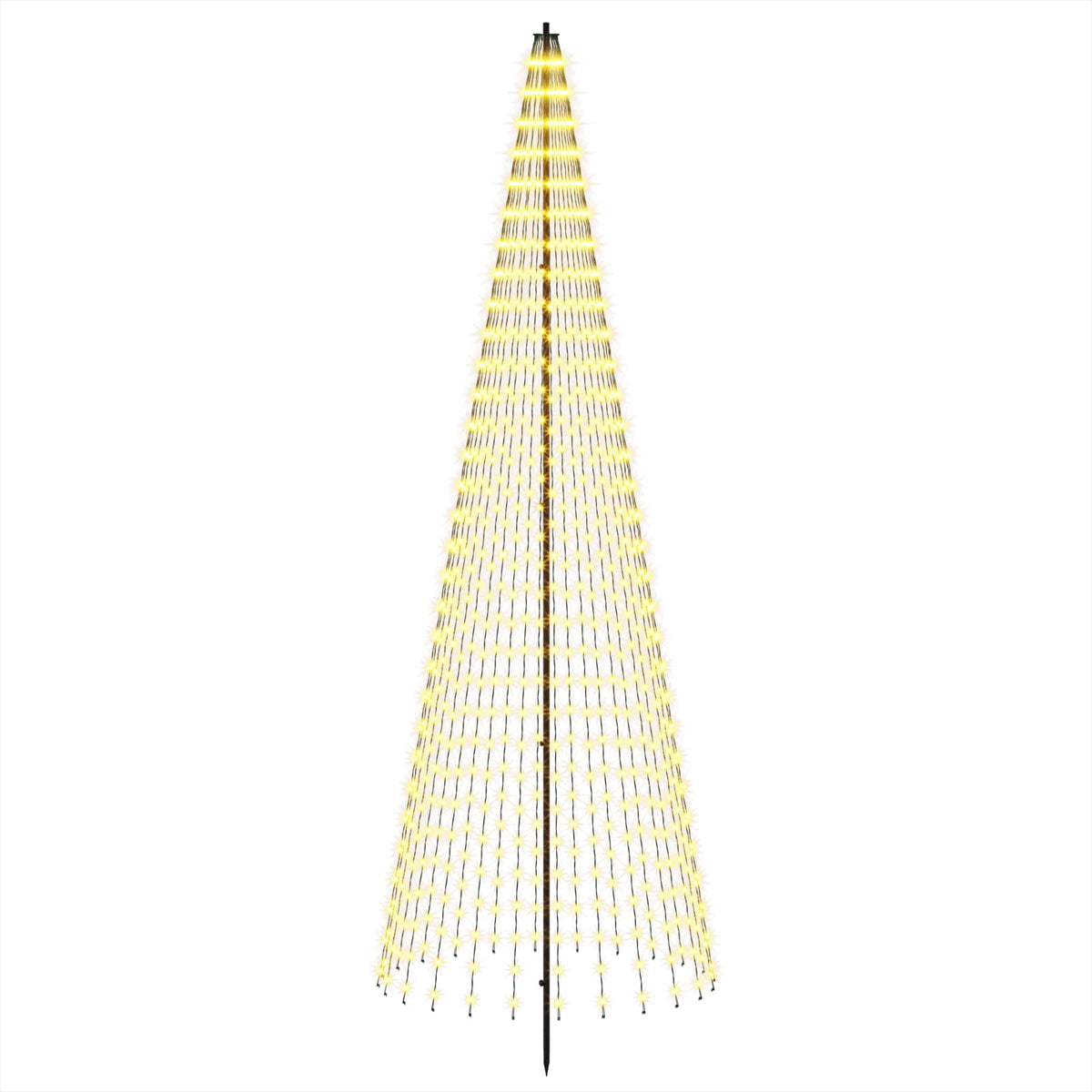 vidaXL Choinka świąteczna LED 285 cm 744 LED Ciepła biel Żelazo Czarny