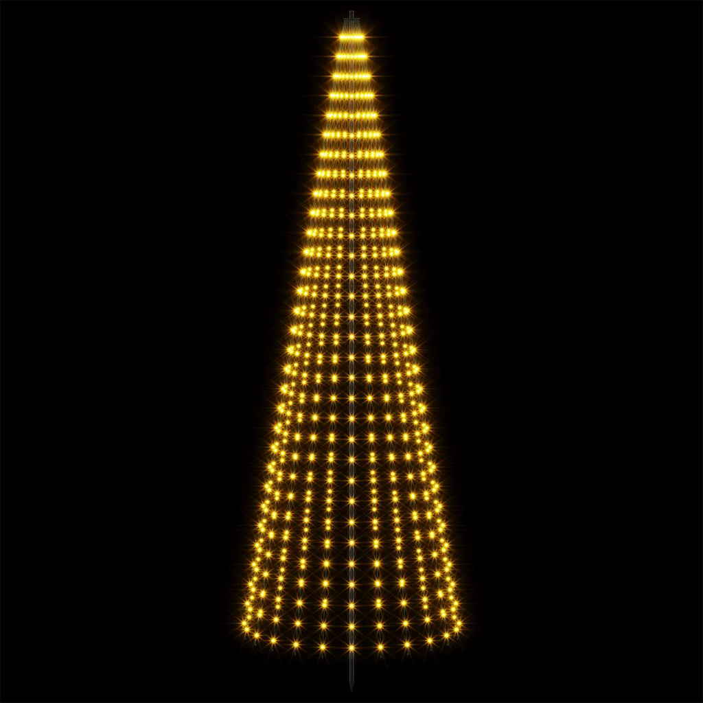 vidaXL Choinka świąteczna LED 285 cm 744 LED Ciepła biel Żelazo Czarny