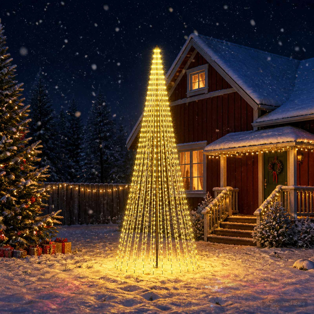 vidaXL Choinka świąteczna LED 385 cm 1148 LED Ciepła biel Żelazo