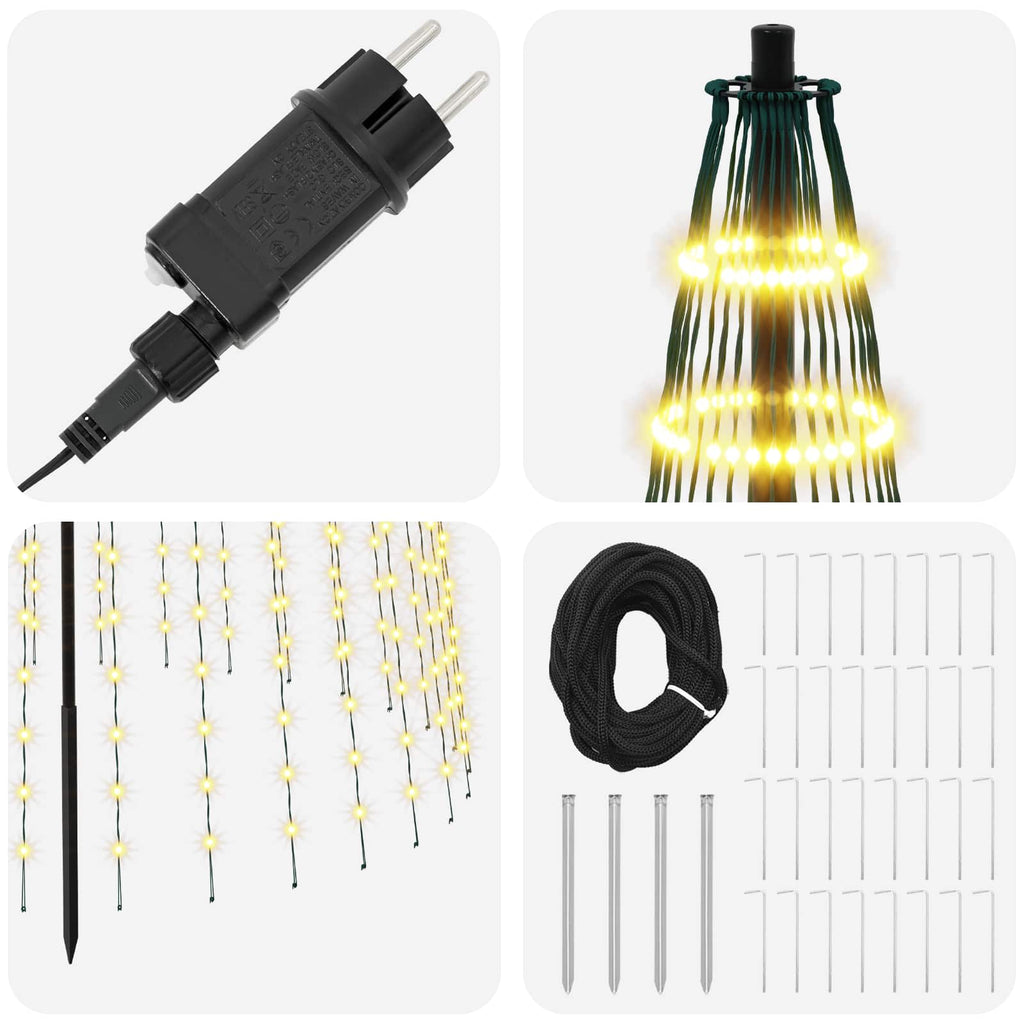 vidaXL Choinka świąteczna LED 485 cm 1632 LED Ciepła biel Żelazo