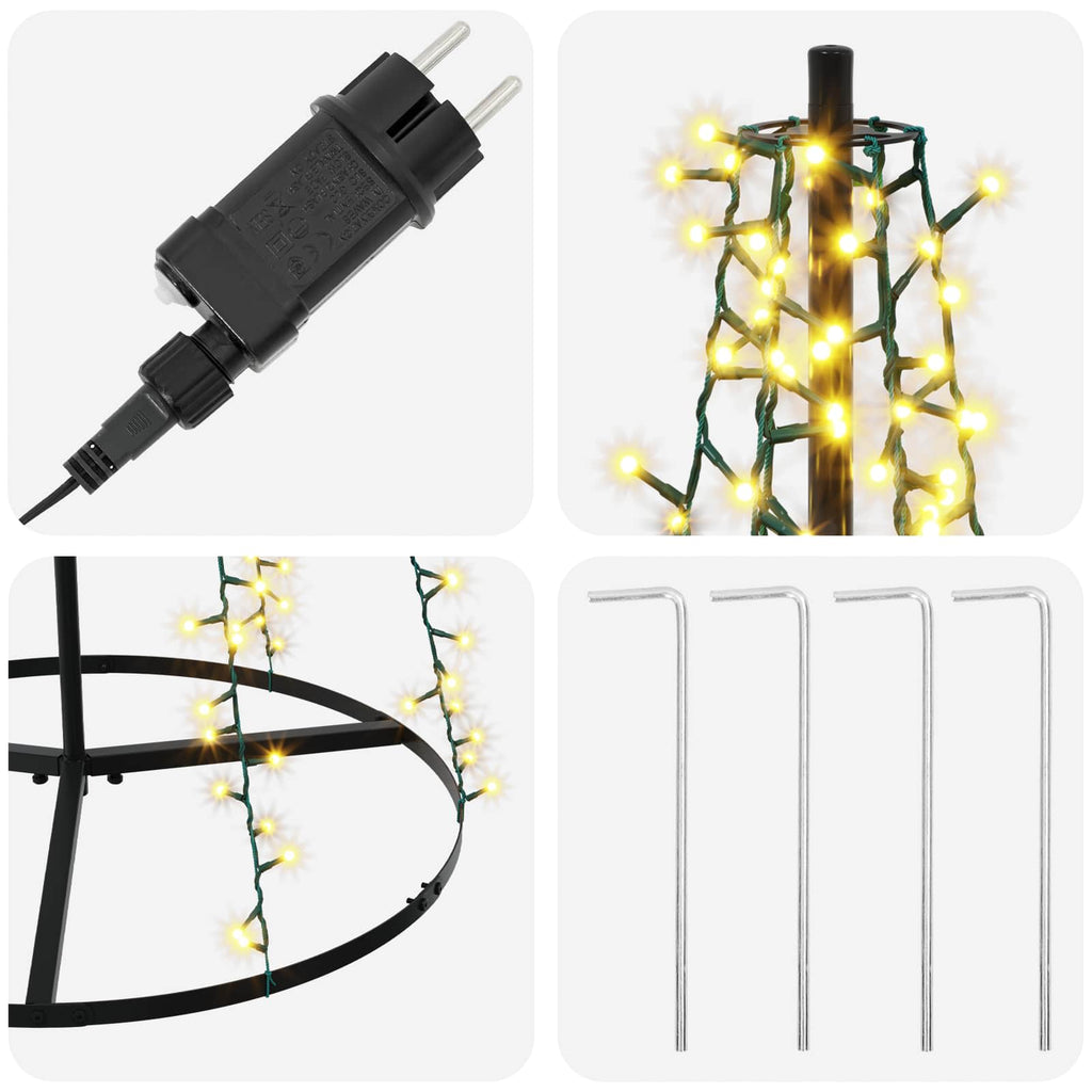 vidaXL Choinka świąteczna LED 165 cm 540 LED Ciepła biel Stal Czarny