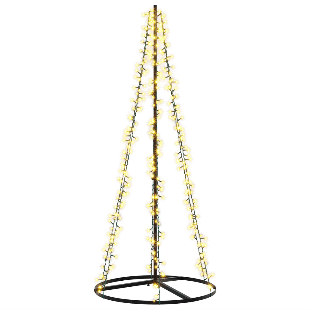 vidaXL Choinka świąteczna LED 165 cm 540 LED Ciepła biel Stal Czarny