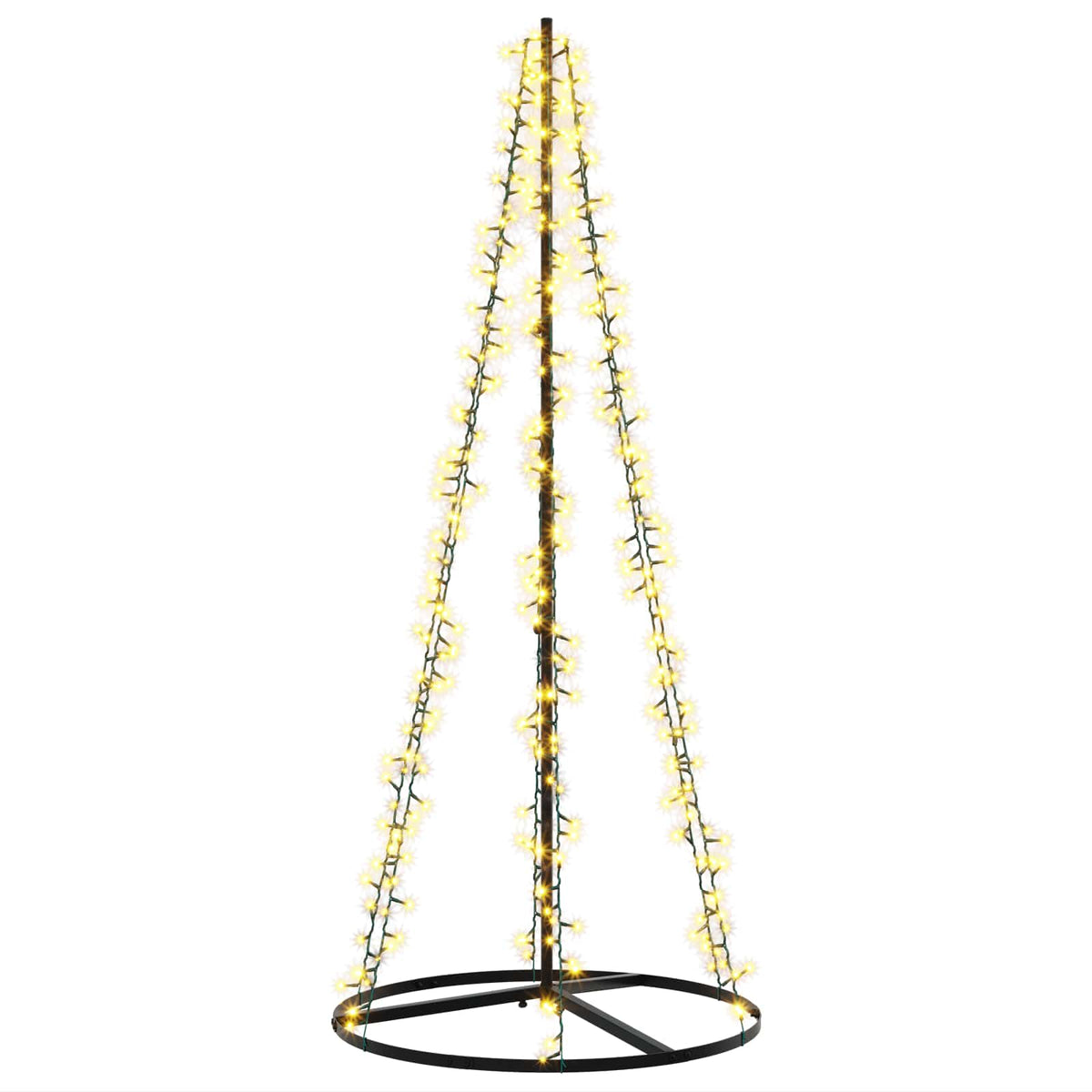 vidaXL Choinka świąteczna LED 165 cm 540 LED Ciepła biel Stal Czarny