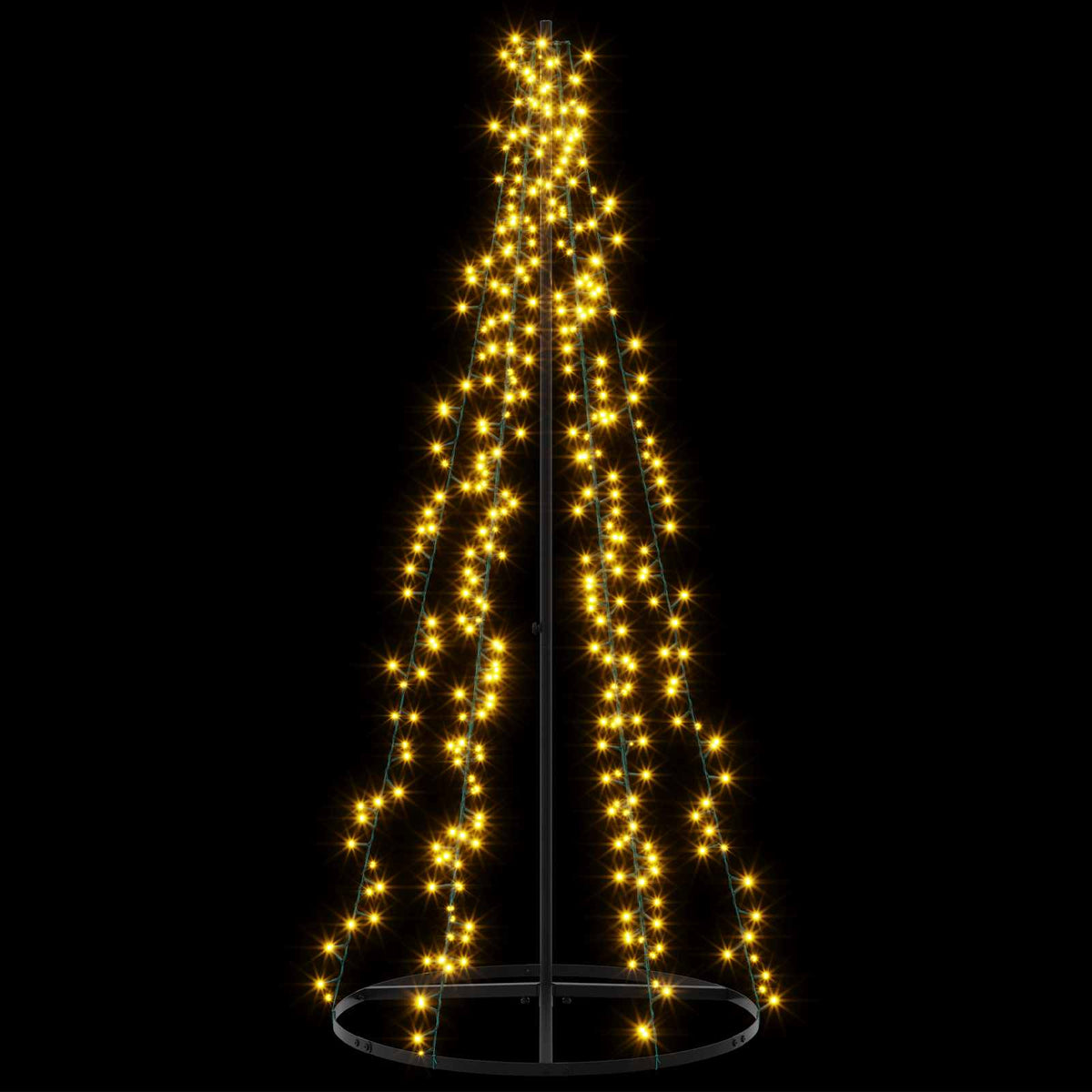 vidaXL Choinka świąteczna LED 165 cm 540 LED Ciepła biel Stal Czarny