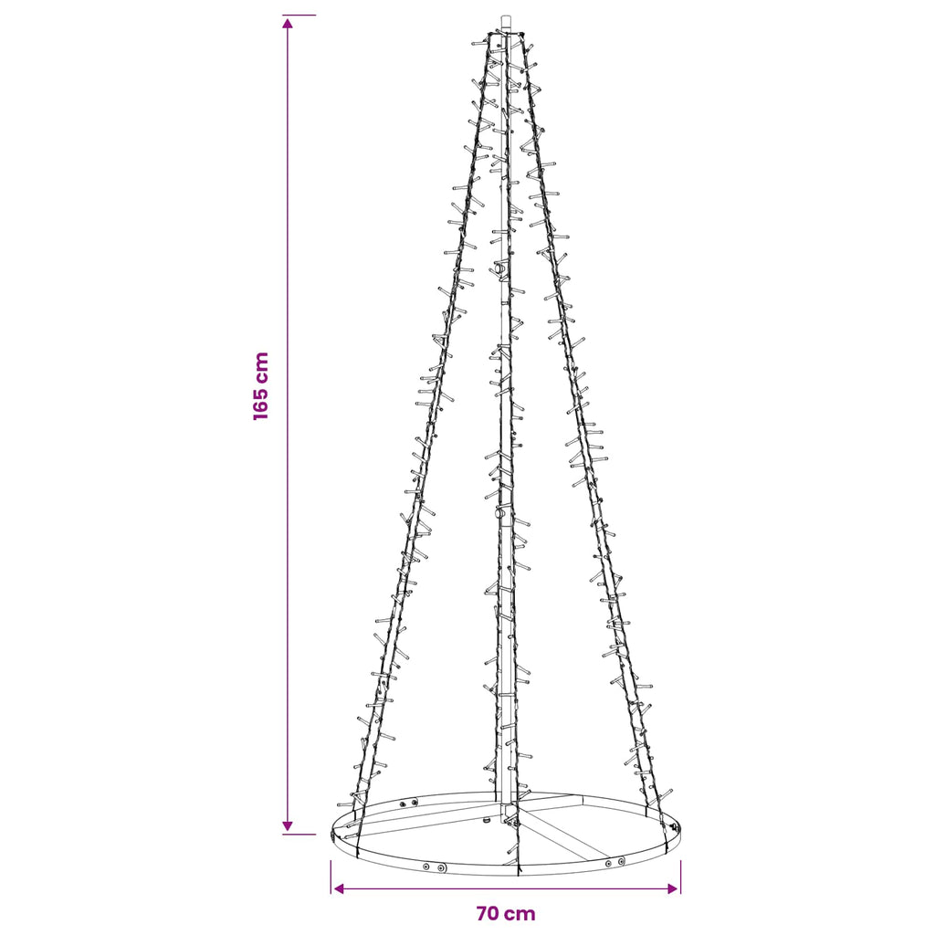 vidaXL Choinka świąteczna LED 165 cm 540 LED Ciepła biel Stal Czarny