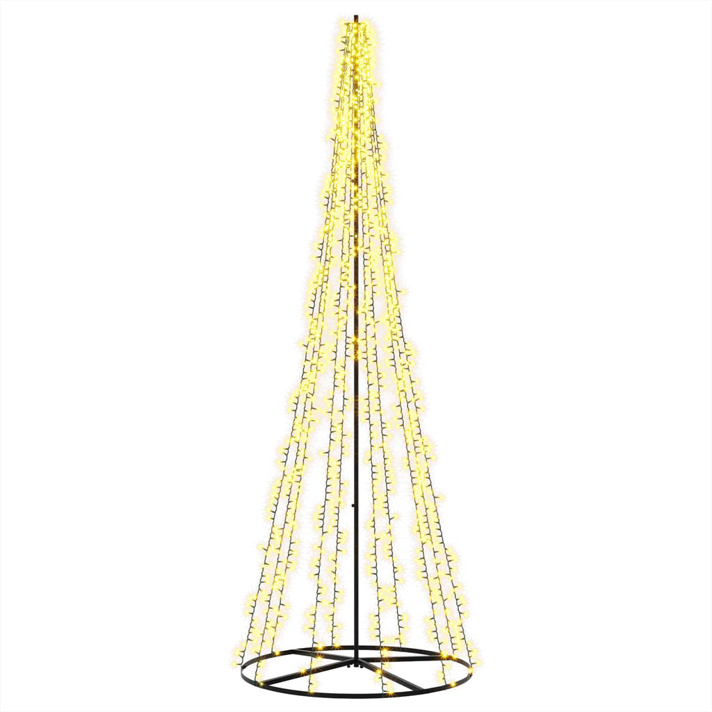 vidaXL Choinka świąteczna LED 285 cm 1550 LED Ciepła biel Stal Czarny