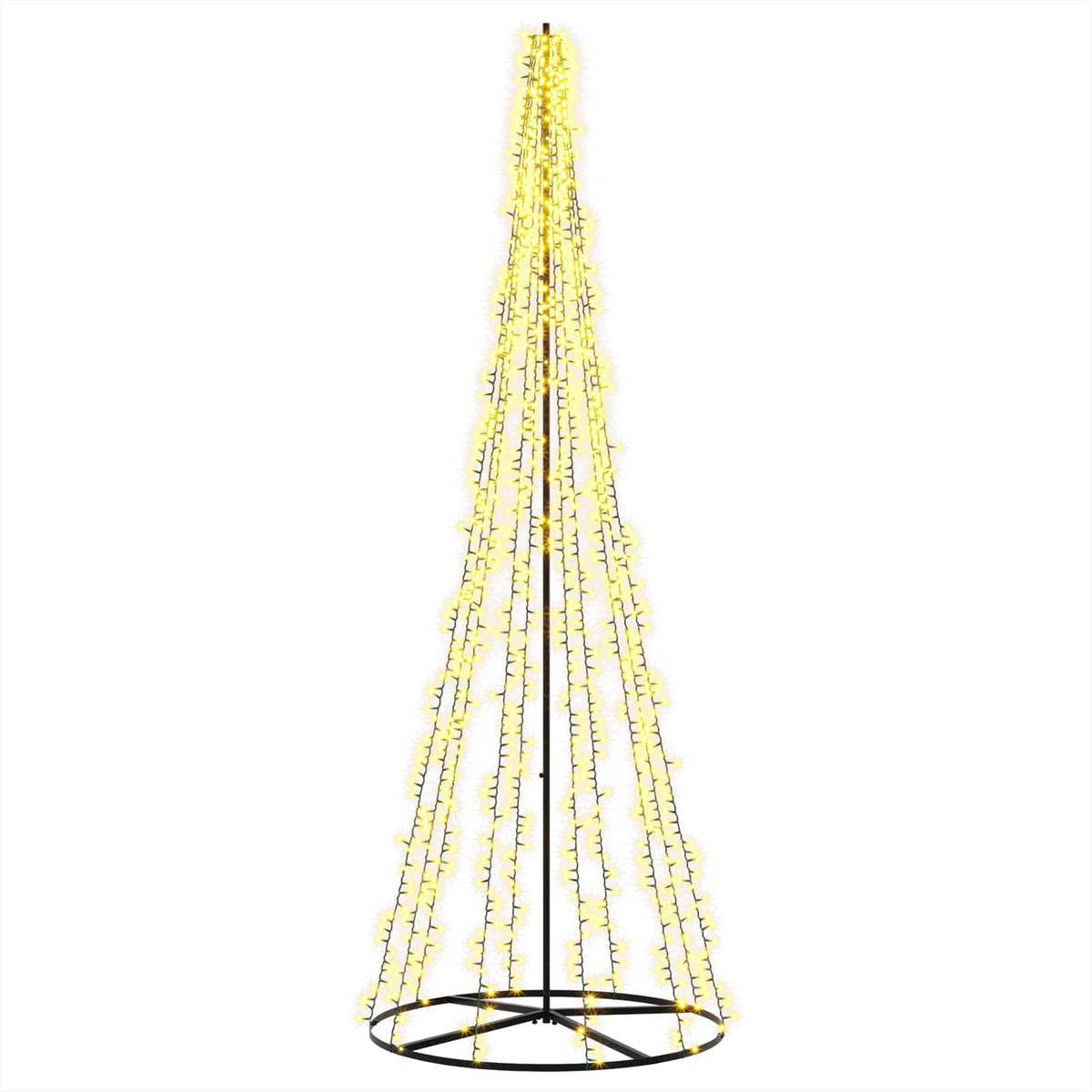 vidaXL Choinka świąteczna LED 285 cm 1550 LED Ciepła biel Stal Czarny