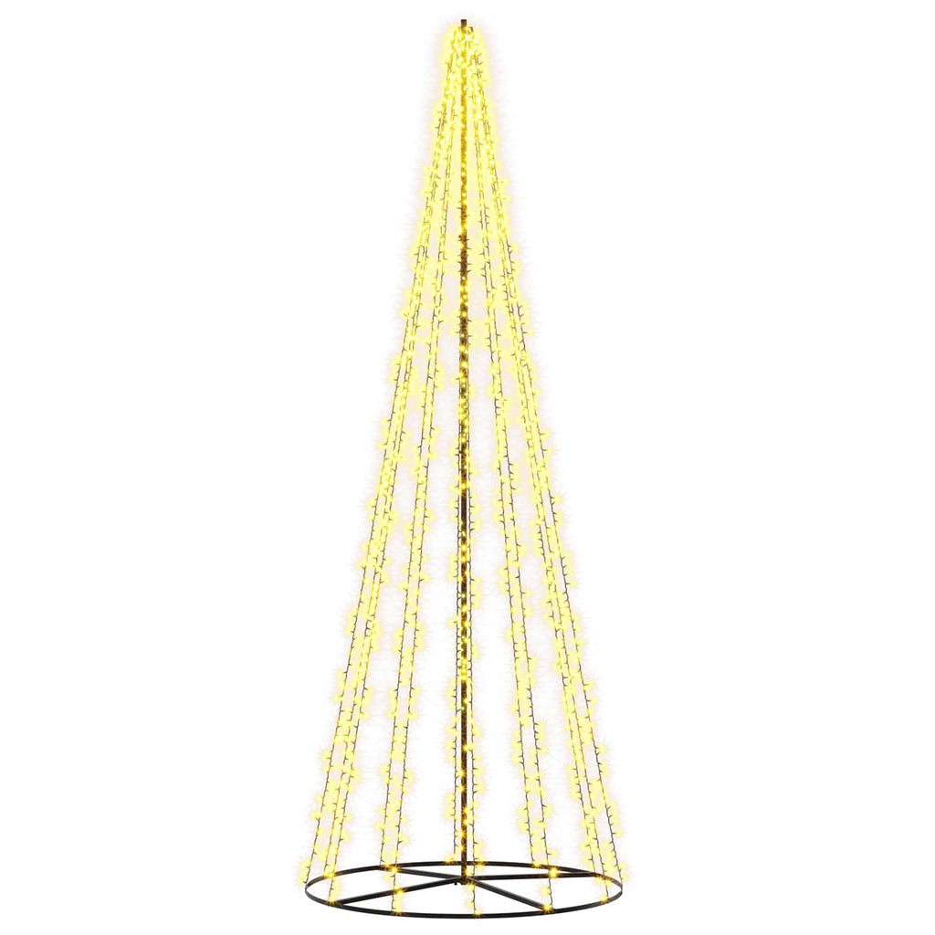 vidaXL Choinka świąteczna LED 385 cm 2460 LED Ciepła biel Stal Czarny
