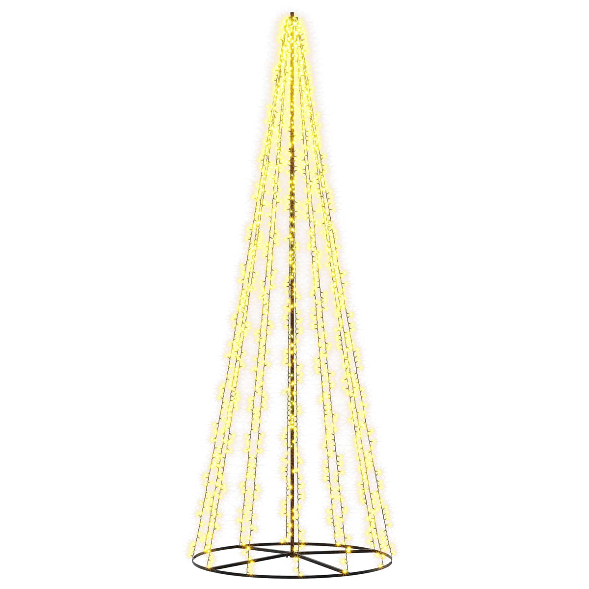 vidaXL Choinka świąteczna LED 385 cm 2460 LED Ciepła biel Stal Czarny