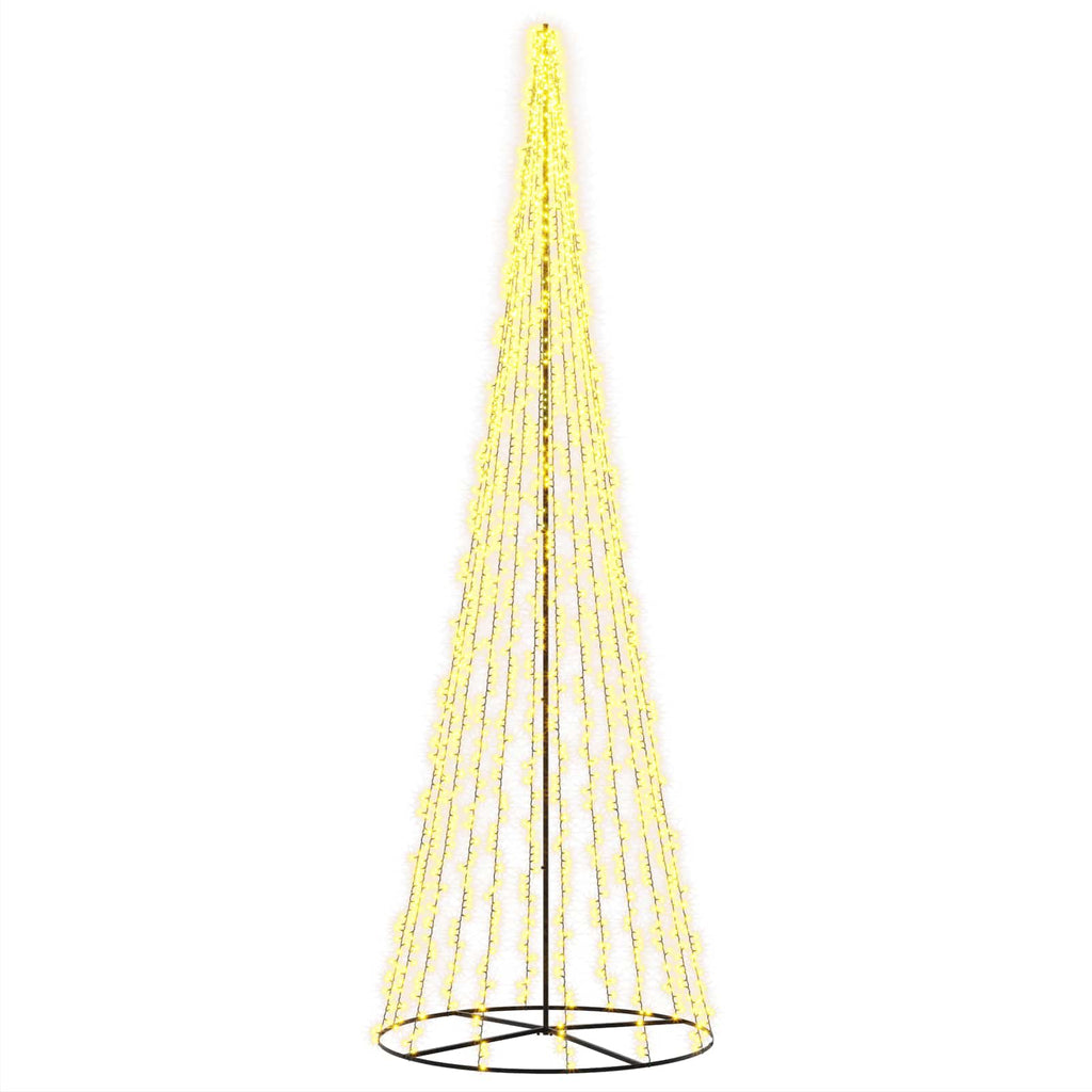 vidaXL Choinka świąteczna LED 485 cm 3000 LED Ciepła biel Stal Czarny