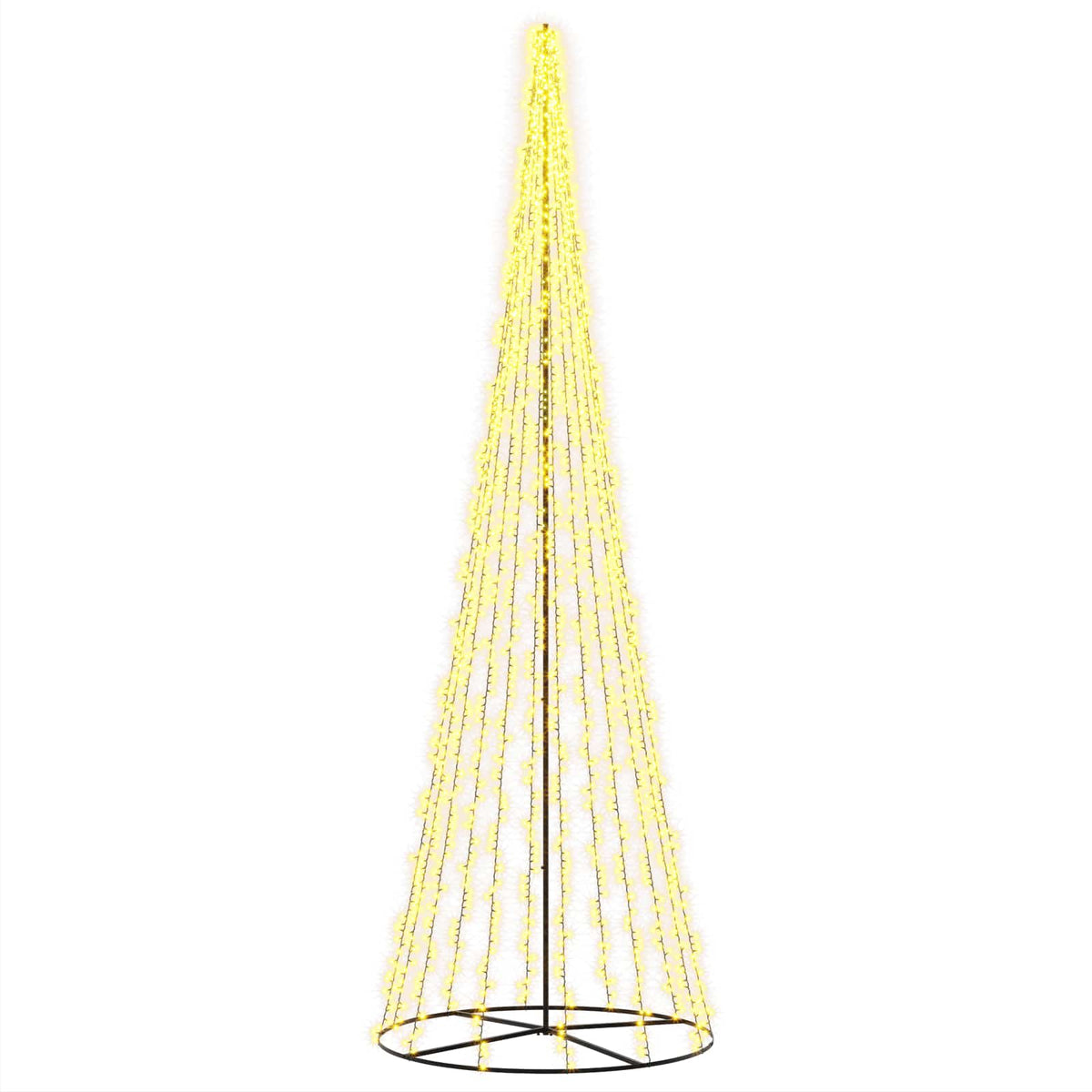 vidaXL Choinka świąteczna LED 485 cm 3000 LED Ciepła biel Stal Czarny