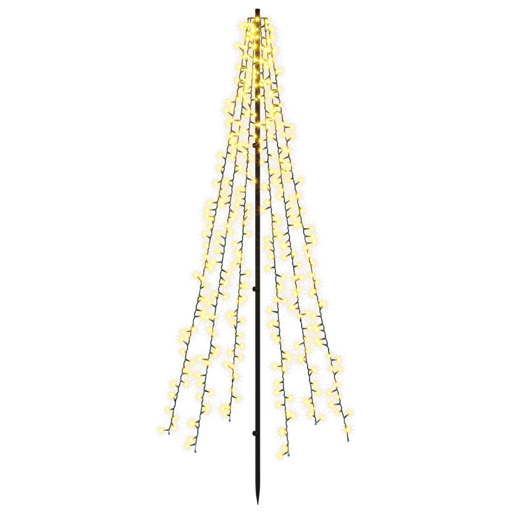vidaXL Choinka świąteczna LED 165 cm 540 LED Ciepła biel Stal Czarny