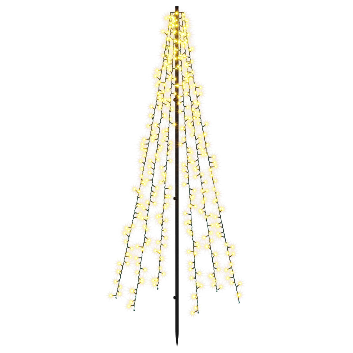 vidaXL Choinka świąteczna LED 165 cm 540 LED Ciepła biel Stal Czarny