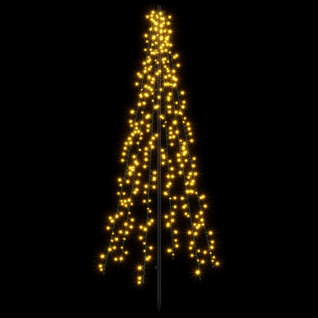 vidaXL Choinka świąteczna LED 165 cm 540 LED Ciepła biel Stal Czarny