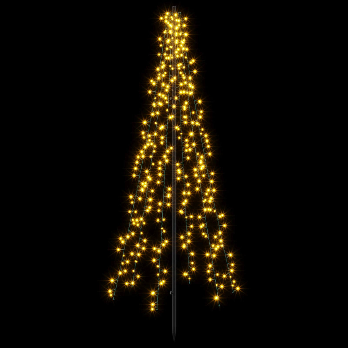 vidaXL Choinka świąteczna LED 165 cm 540 LED Ciepła biel Stal Czarny