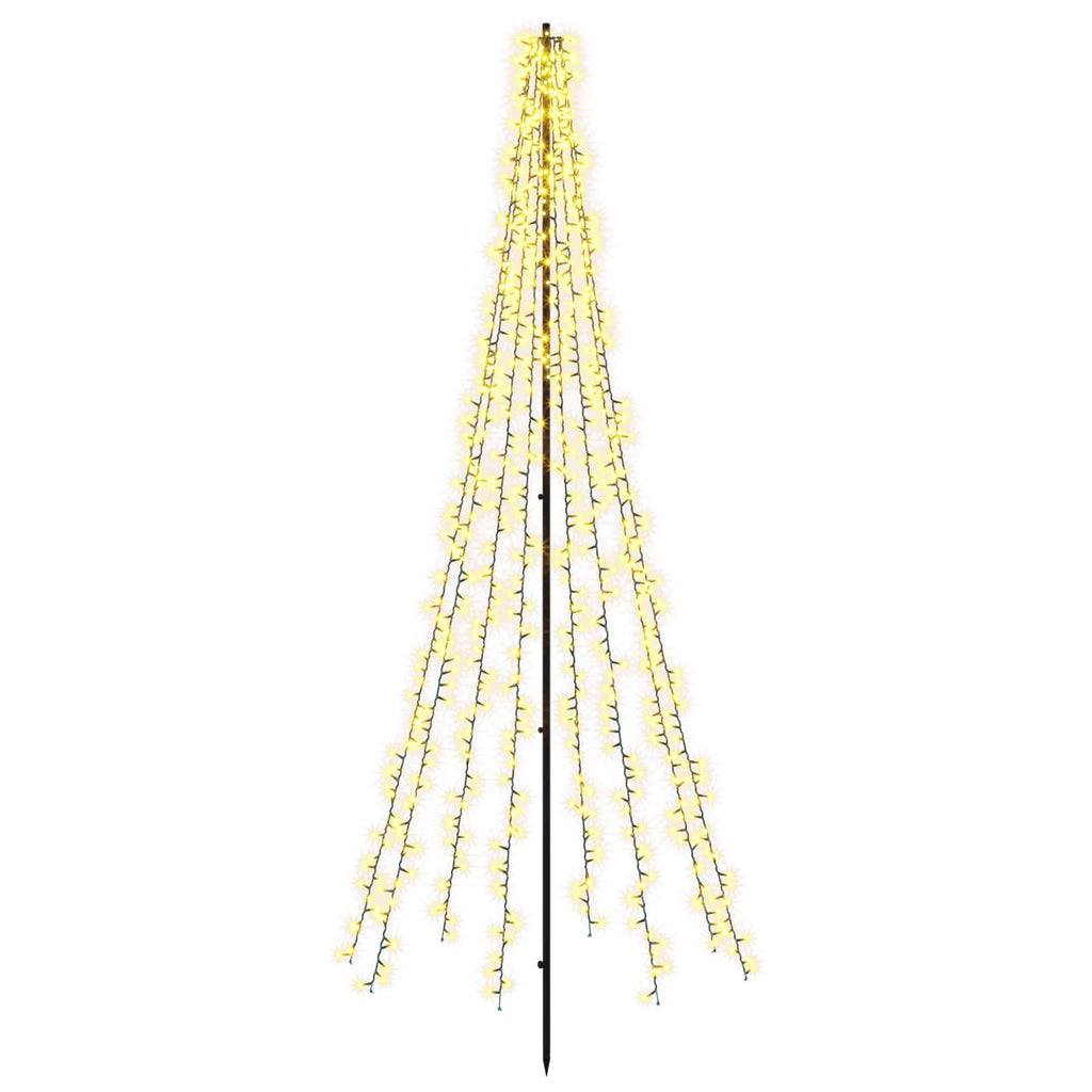 vidaXL Choinka świąteczna LED 235 cm 1000 LED Ciepła biel Stal Czarny