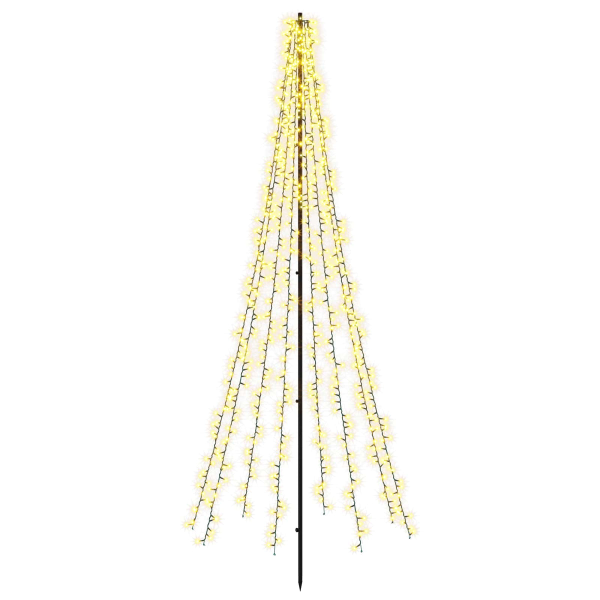 vidaXL Choinka świąteczna LED 235 cm 1000 LED Ciepła biel Stal Czarny