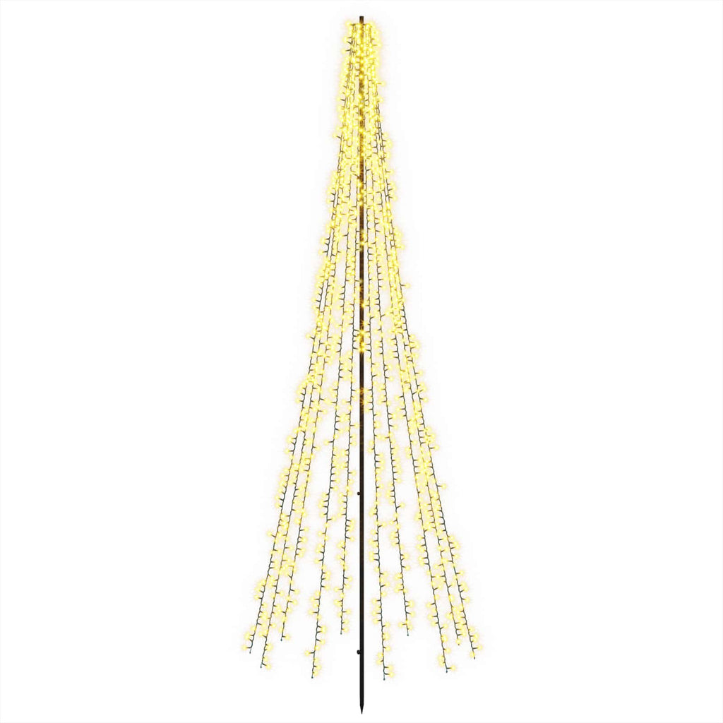 vidaXL Choinka świąteczna LED 285 cm 1550 LED Ciepła biel Stal Czarny