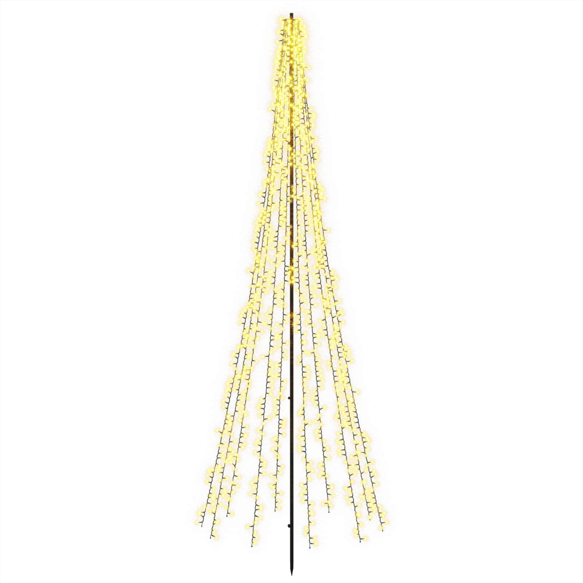 vidaXL Choinka świąteczna LED 285 cm 1550 LED Ciepła biel Stal Czarny