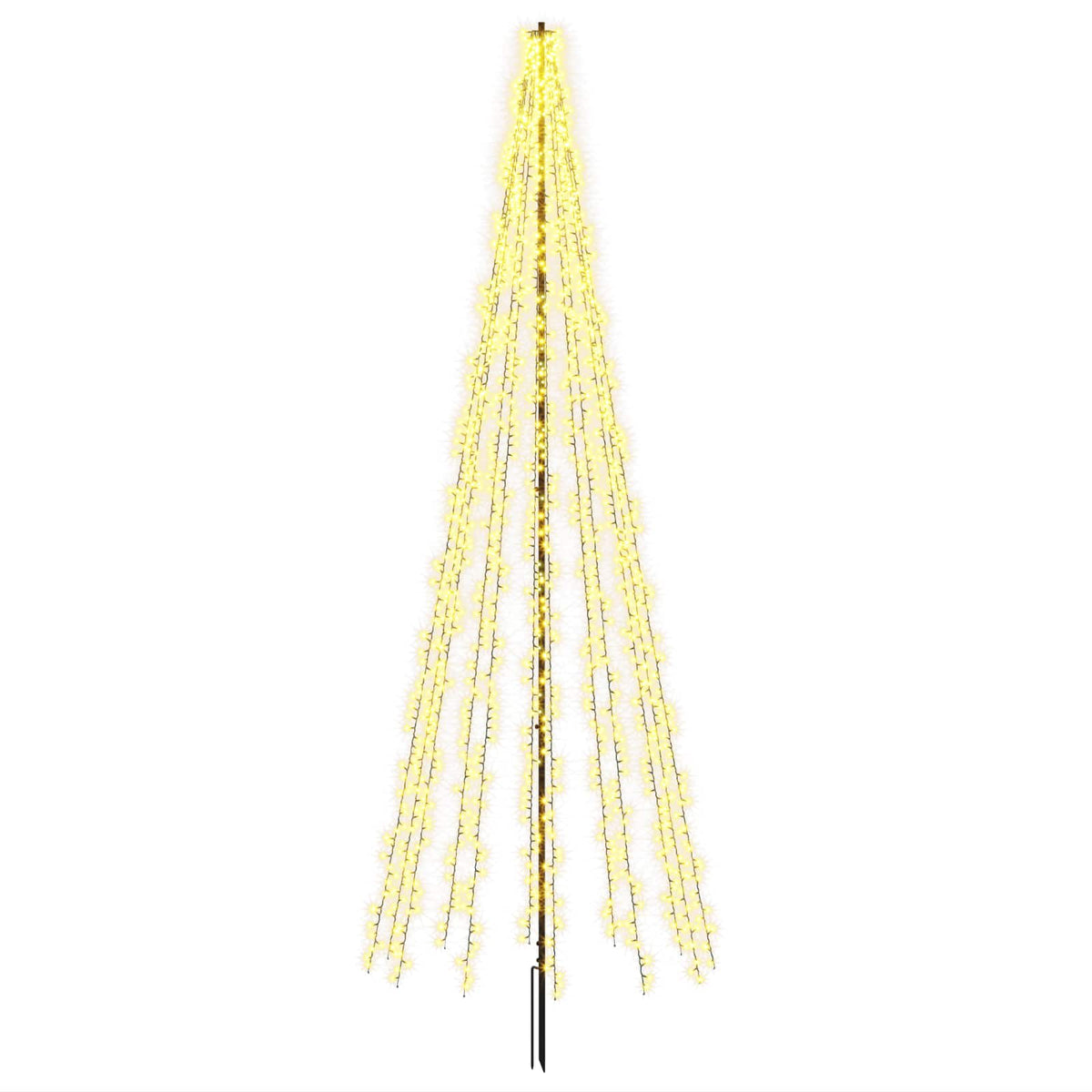 vidaXL Choinka świąteczna LED 385 cm 2460 LED Ciepła biel Stal Czarny