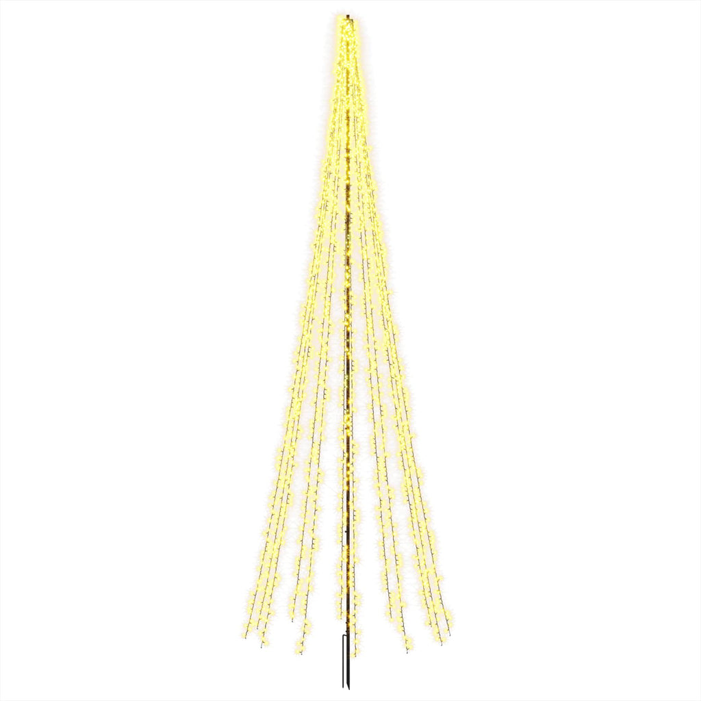 vidaXL Choinka świąteczna LED 485 cm 3000 LED Ciepła biel Stal Czarny
