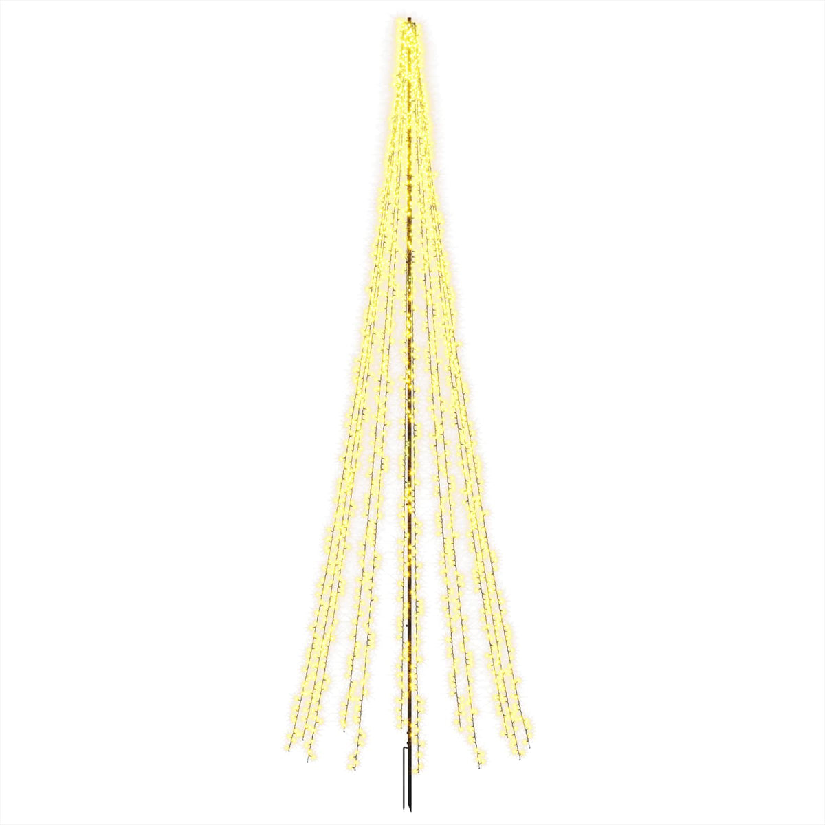 vidaXL Choinka świąteczna LED 485 cm 3000 LED Ciepła biel Stal Czarny