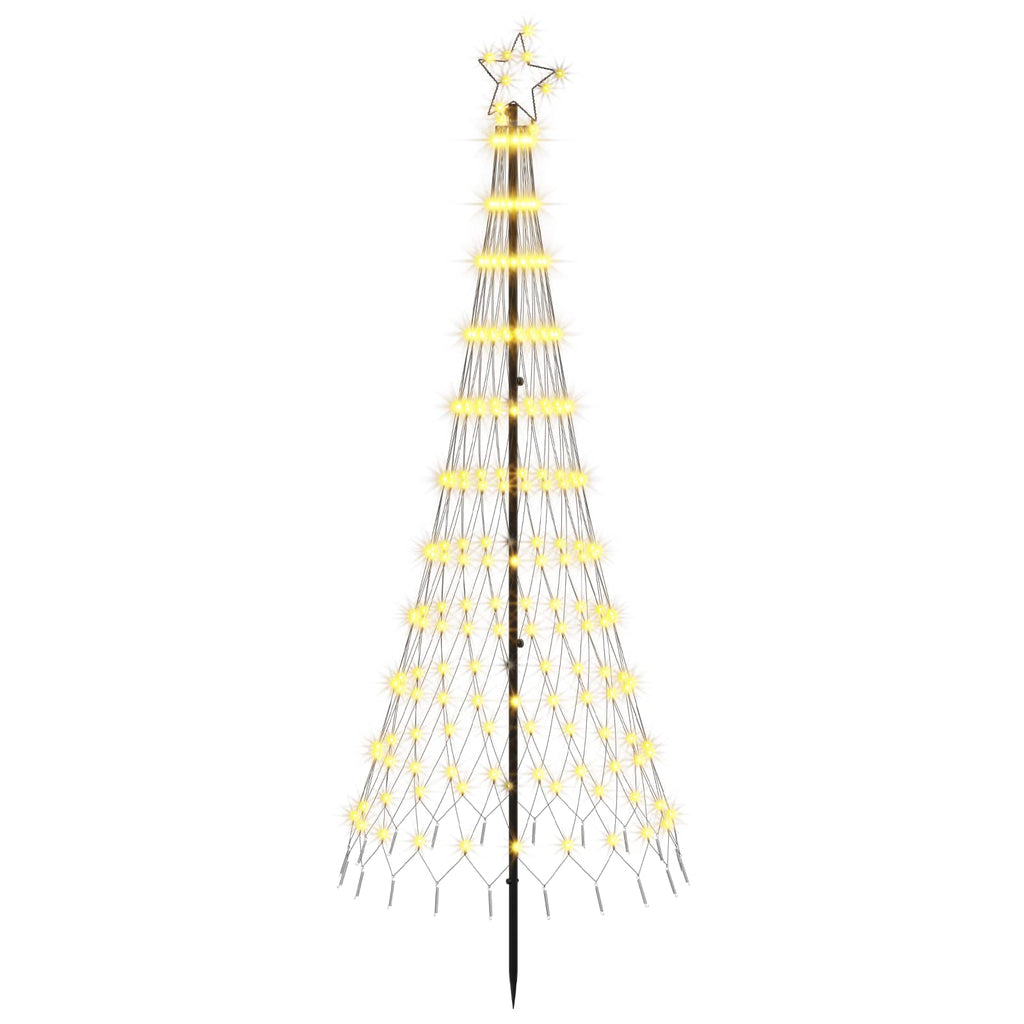 vidaXL Choinka świąteczna LED 180 cm 230 LED Ciepła biel Żelazo Czarny