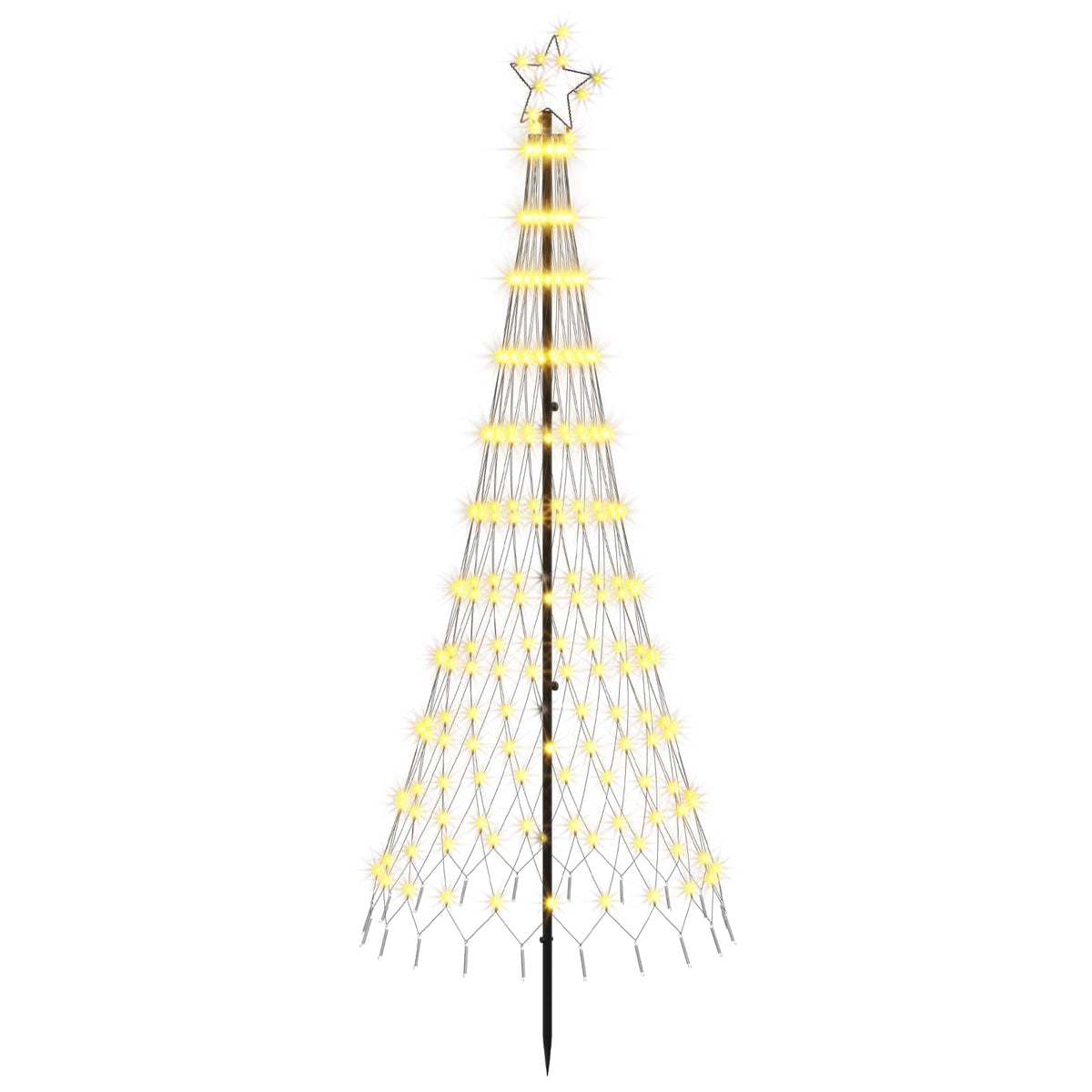 vidaXL Choinka świąteczna LED 180 cm 230 LED Ciepła biel Żelazo Czarny